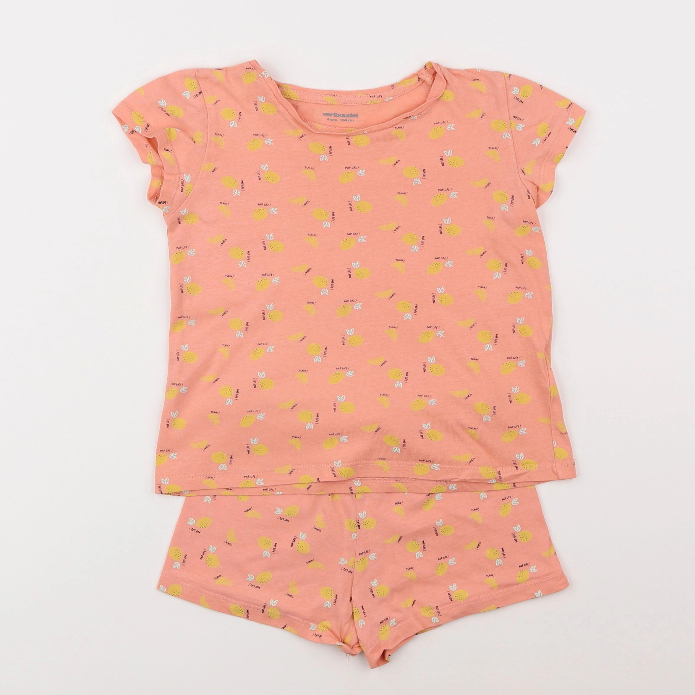 Vertbaudet - pyjama coton rose - 4 ans