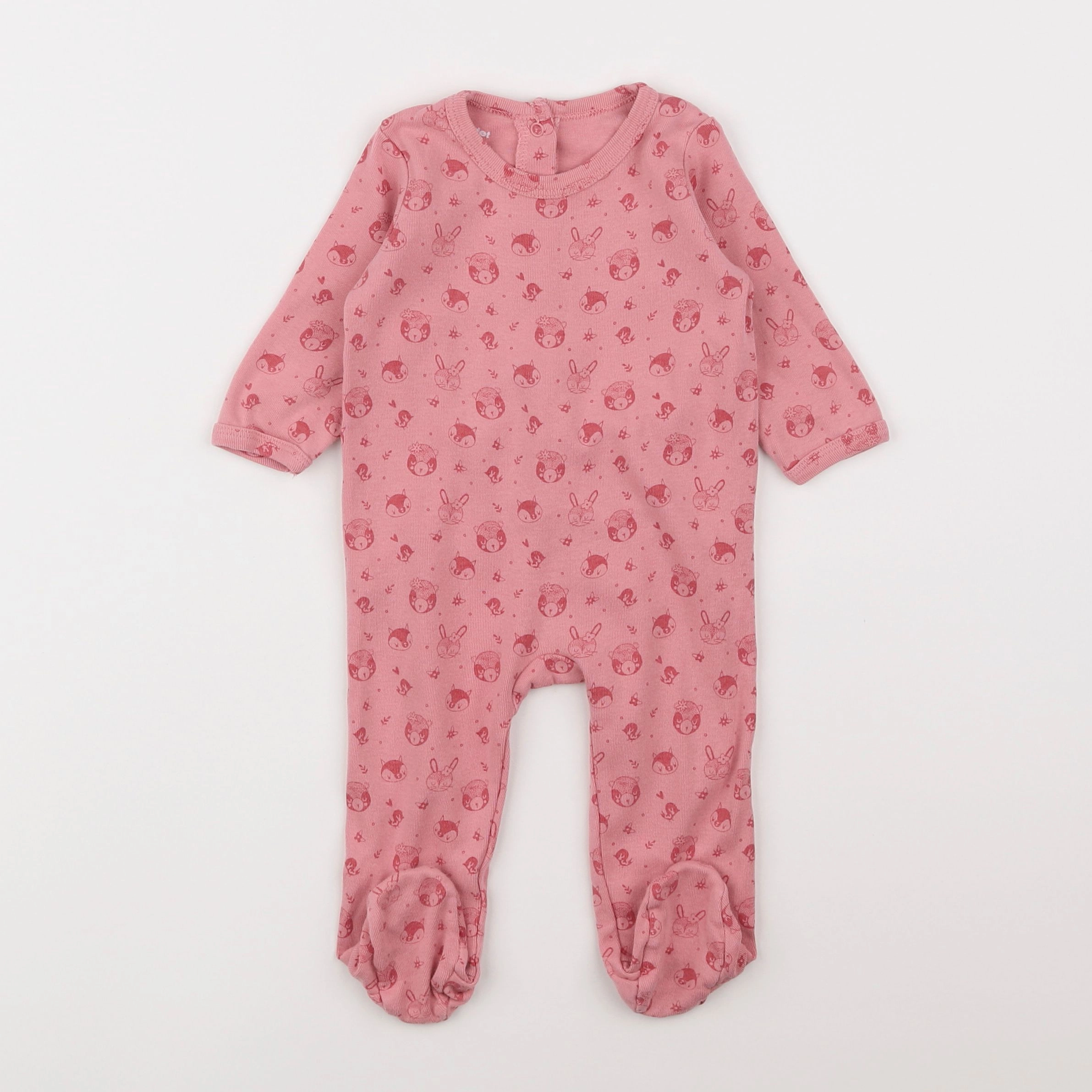 Vertbaudet - pyjama coton rose - 6 mois