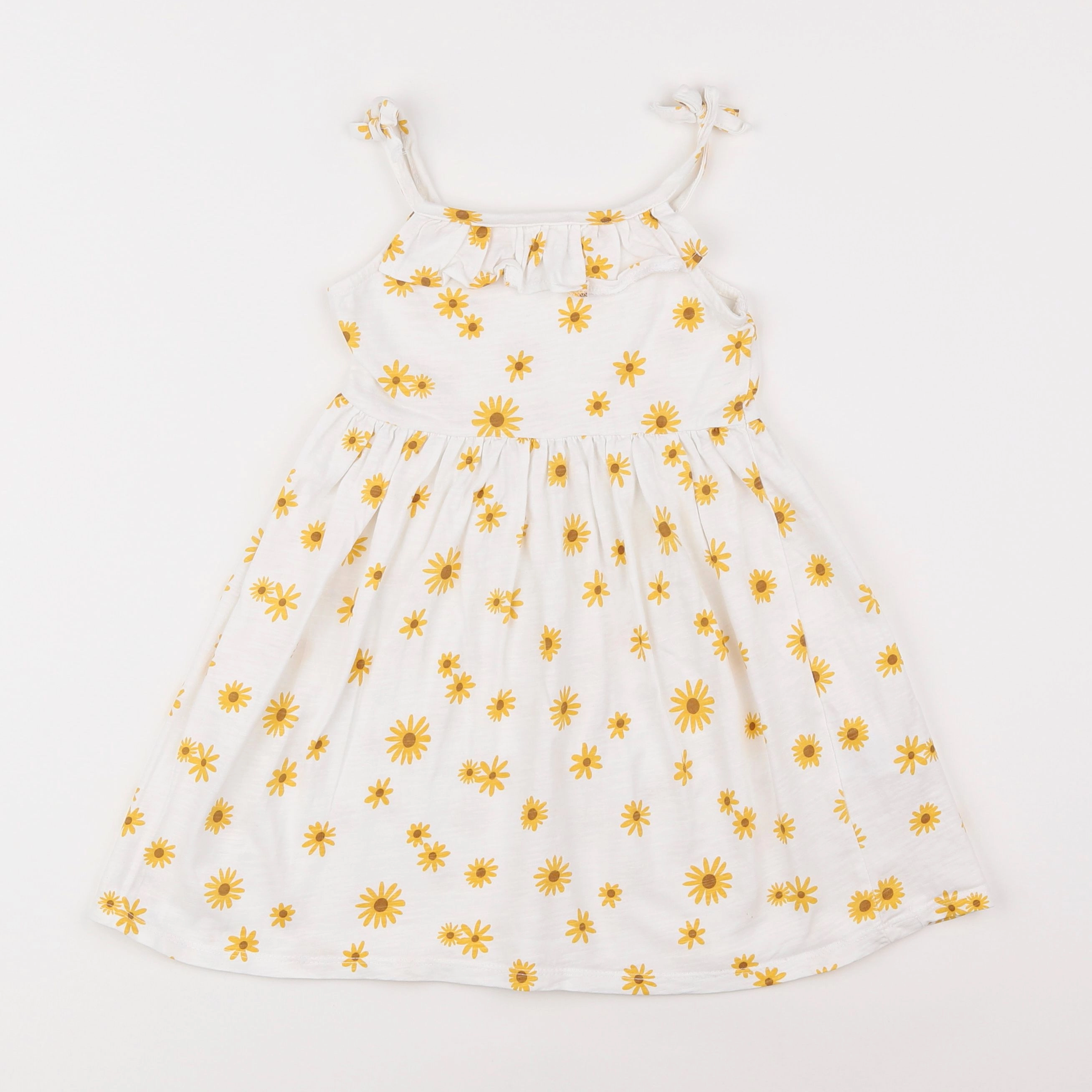 Vertbaudet - robe blanc, jaune - 4 ans