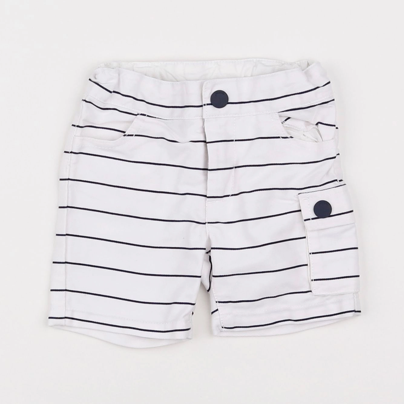 Jacadi - short blanc, bleu - 6 mois