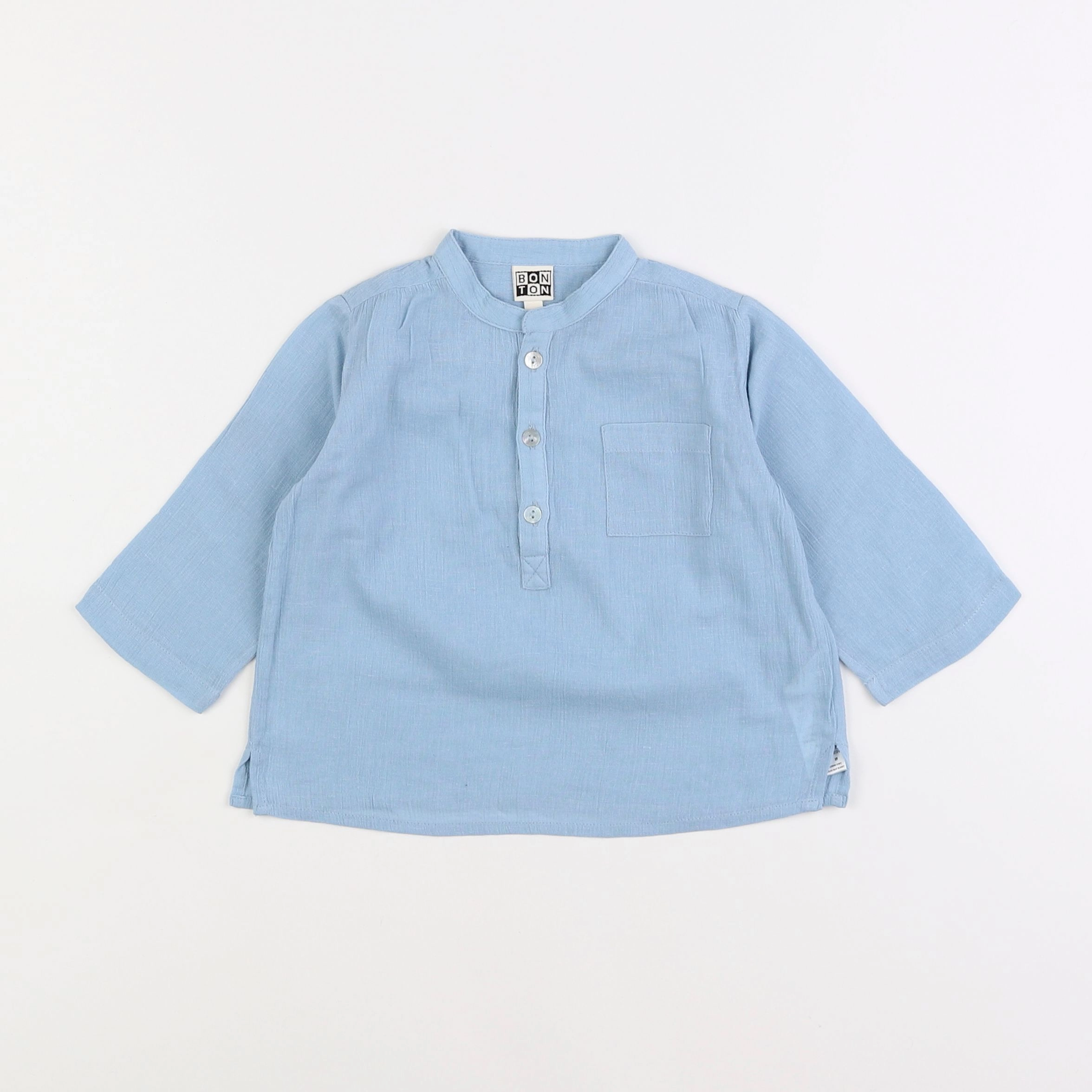 Bonton - blouse bleu - 12 mois