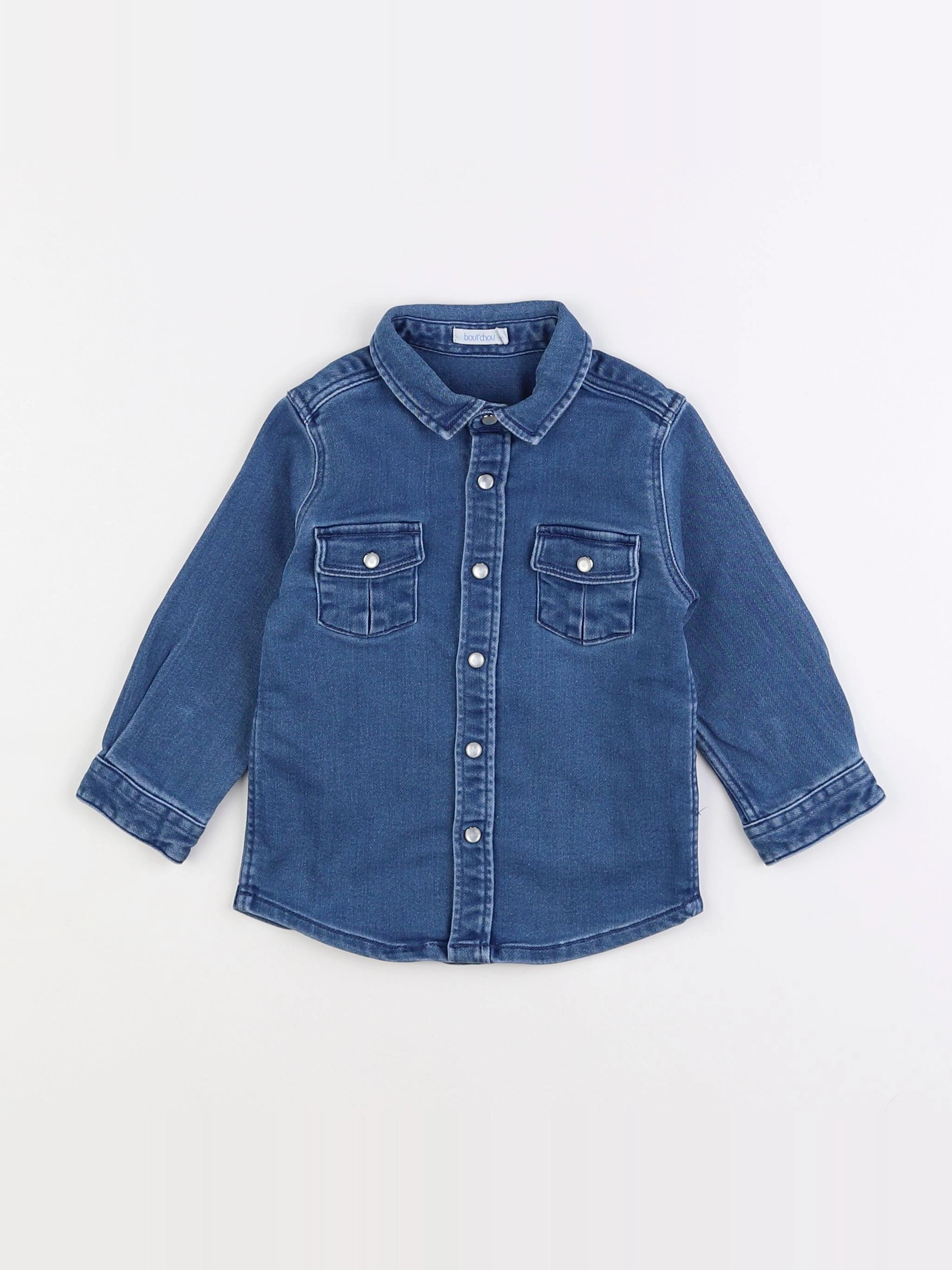 Boutchou - chemise bleu - 18 mois