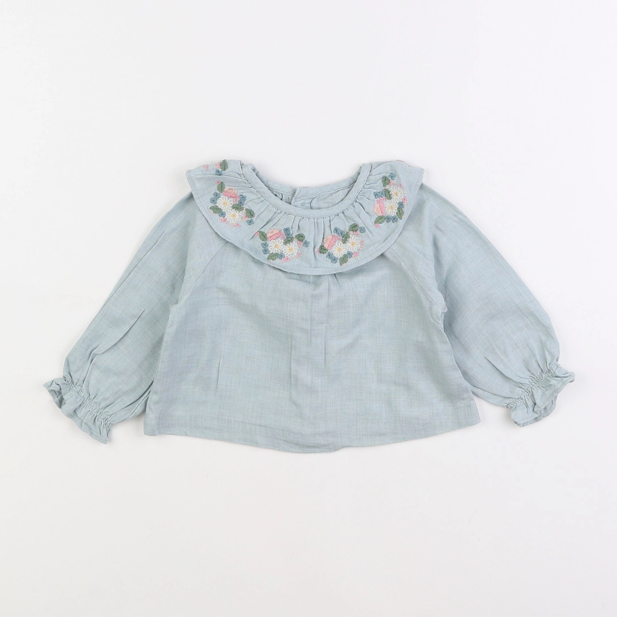 Gocco - blouse bleu - 9/12 mois