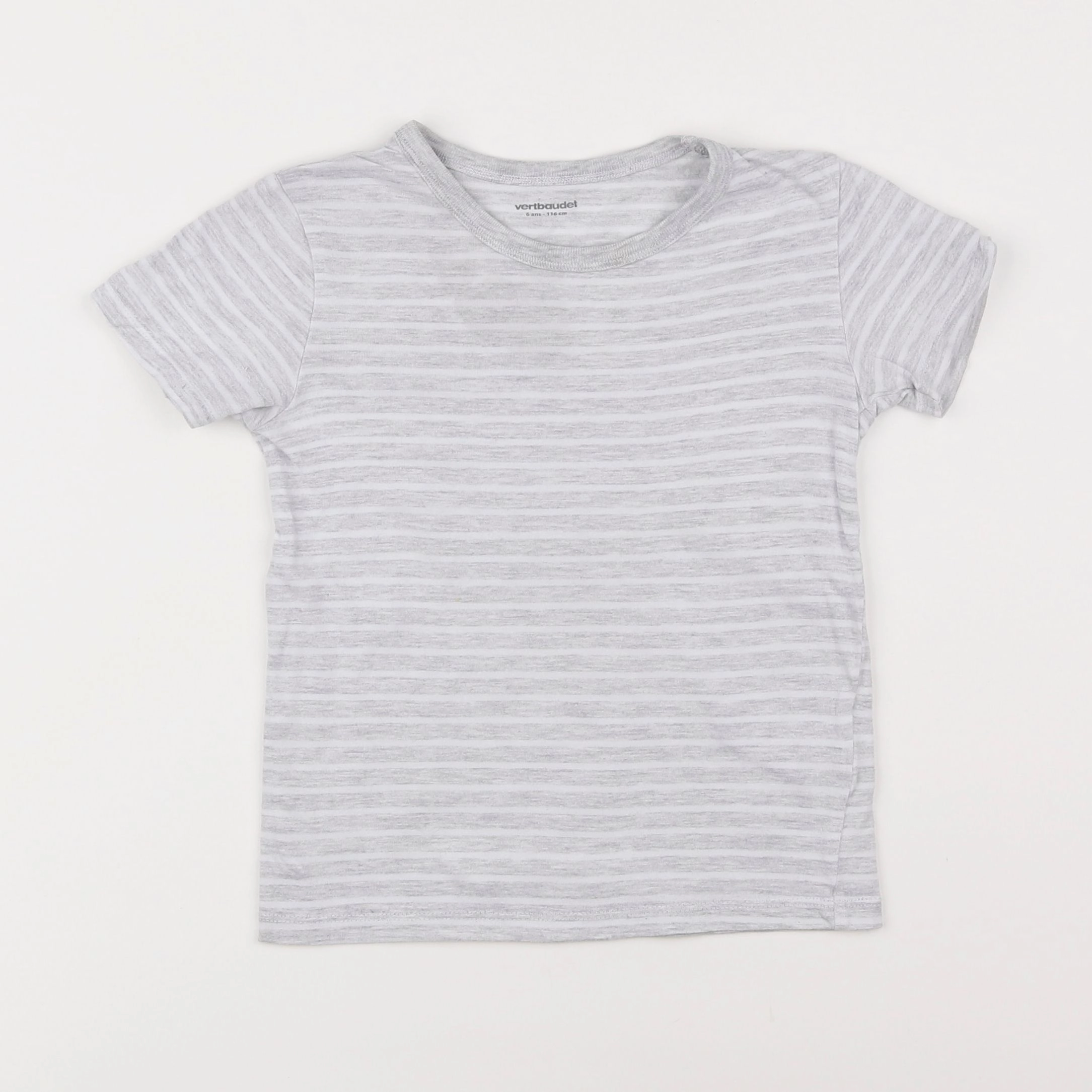 Vertbaudet - maillot de corps blanc, gris - 6 ans