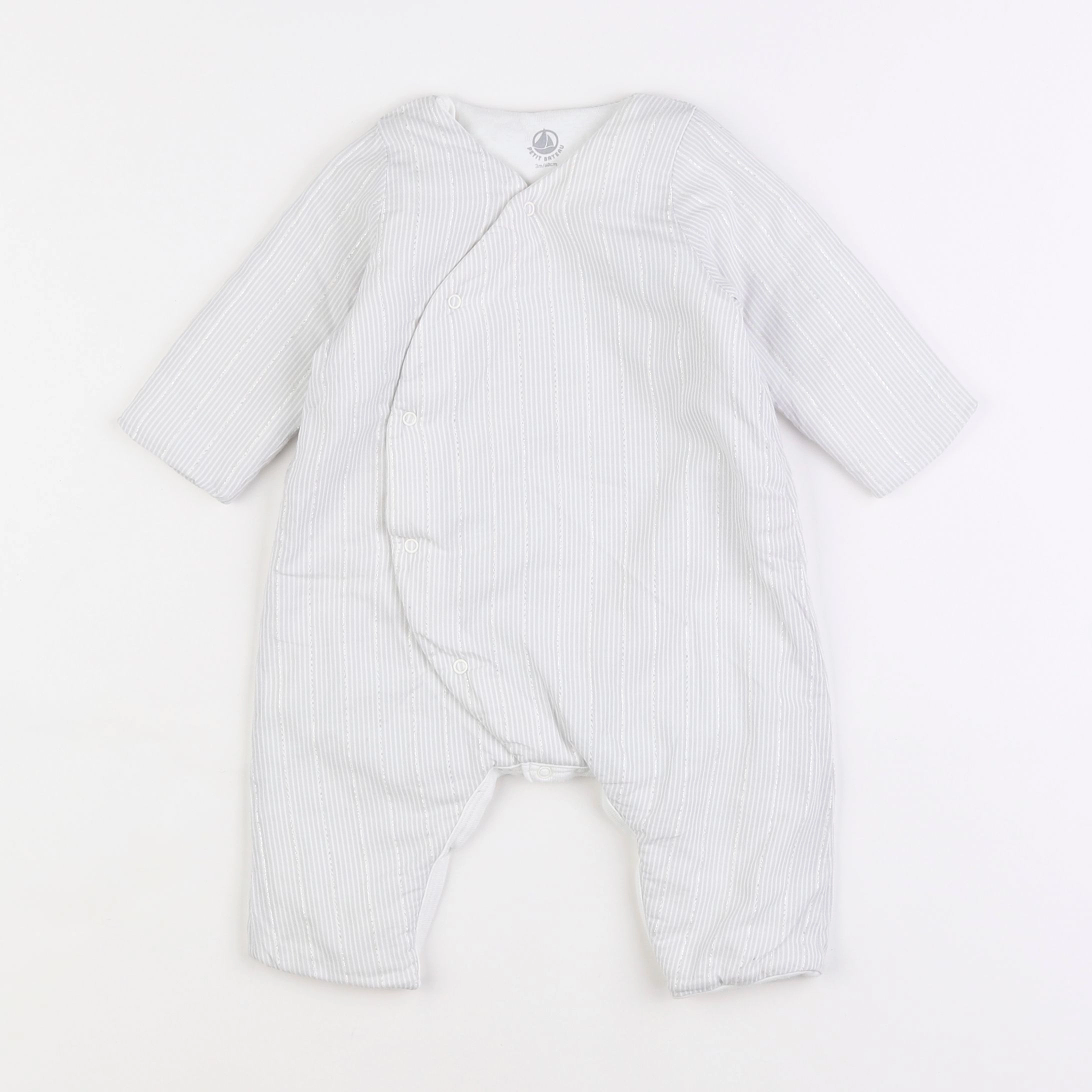 Petit Bateau - sur-pyjama gris - 3 mois