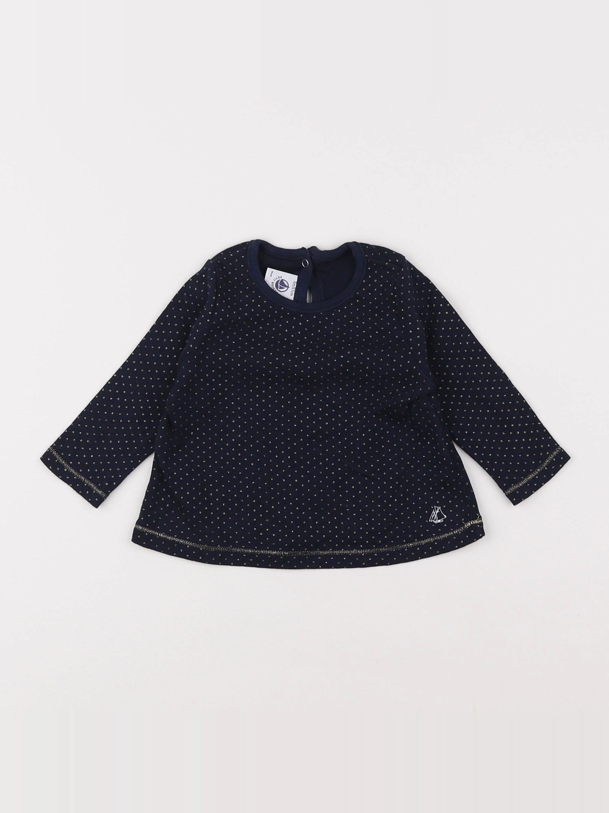 Petit Bateau - tee-shirt bleu - 6 mois