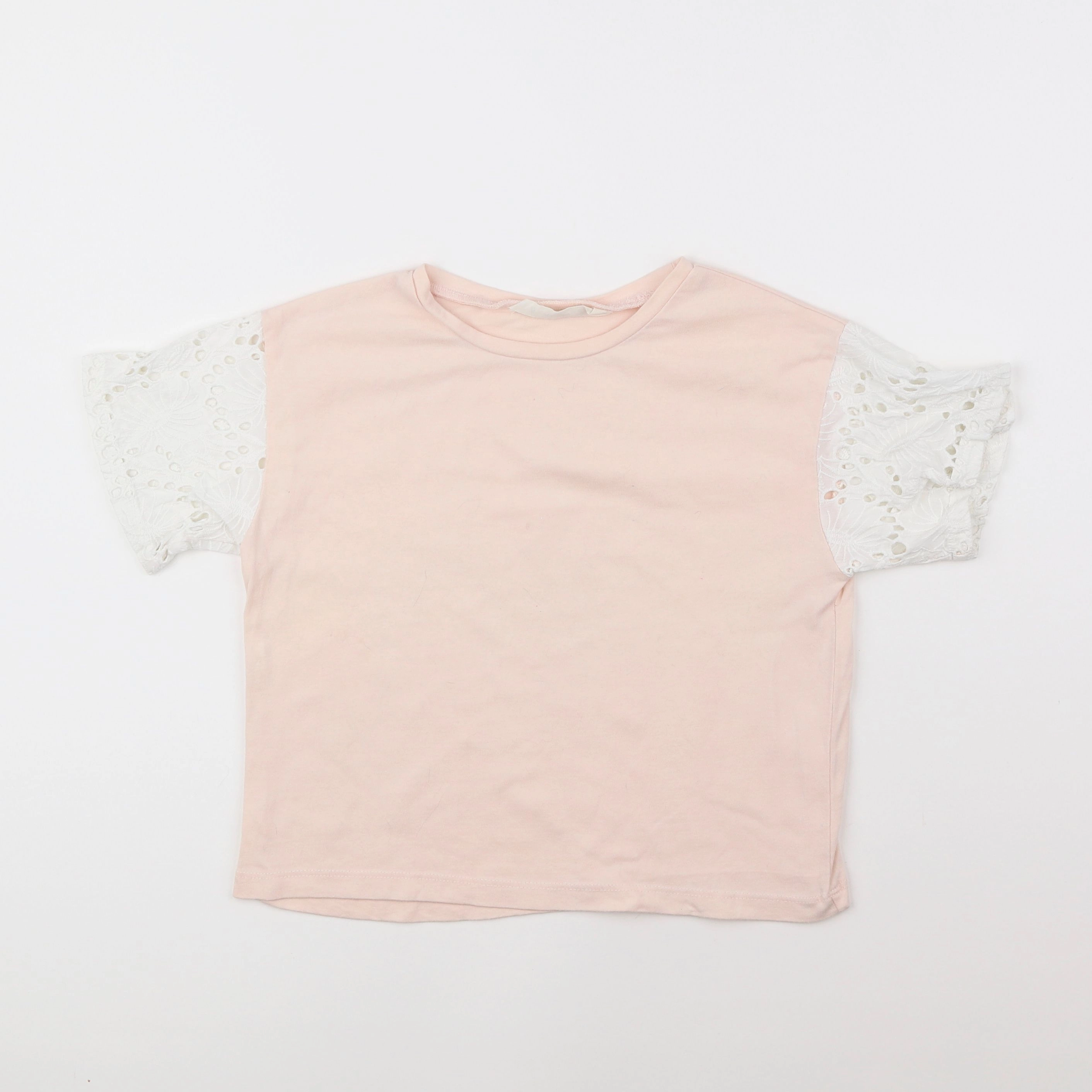 Mango - tee-shirt blanc, rose - 5/6 ans