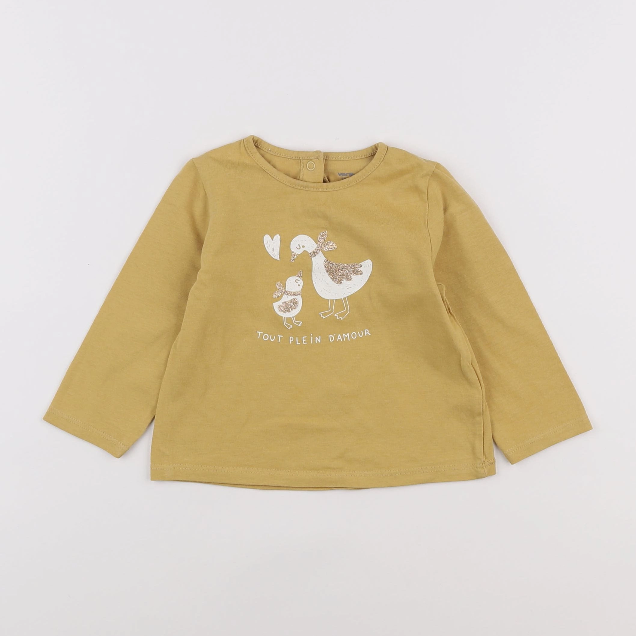 Vertbaudet - tee-shirt jaune - 12 mois
