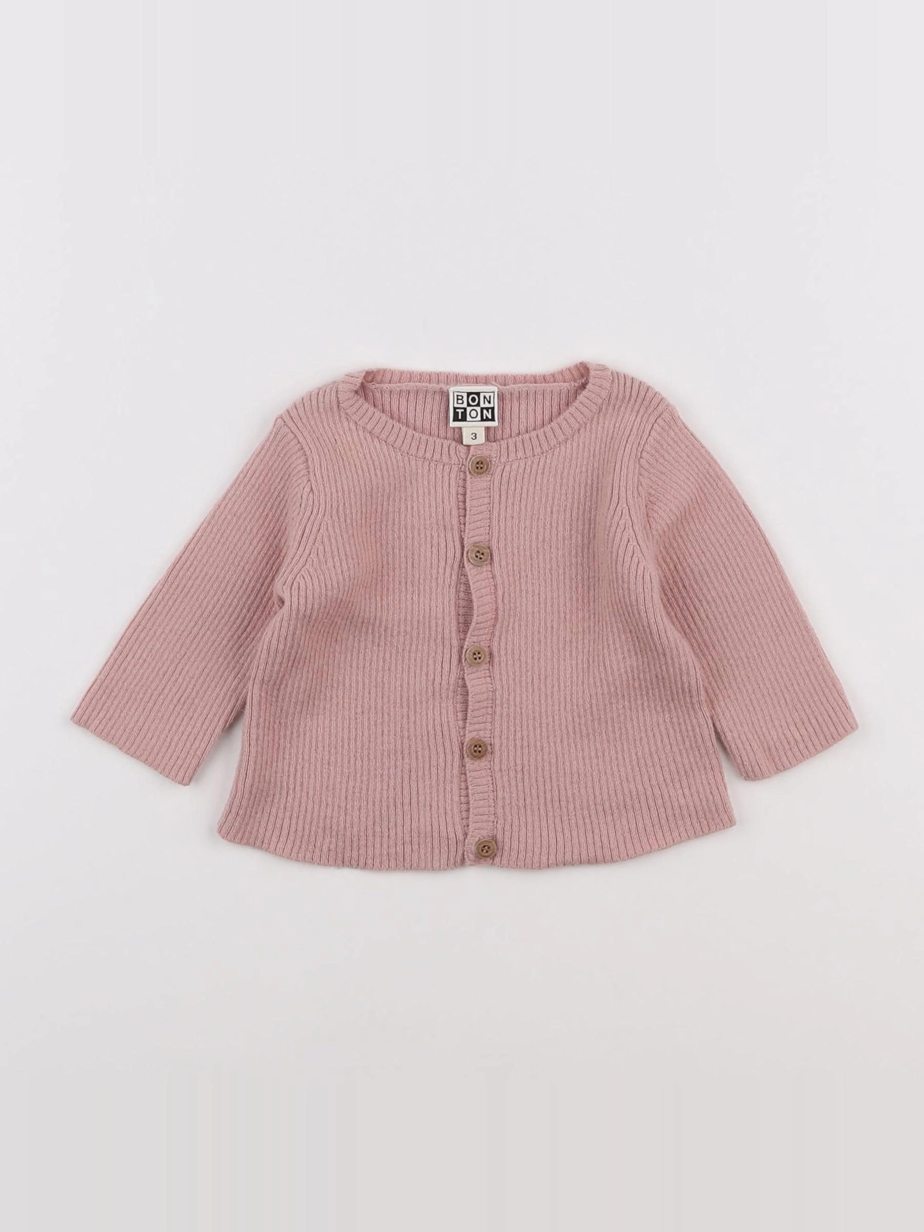 Bonton - gilet rose - 3 mois