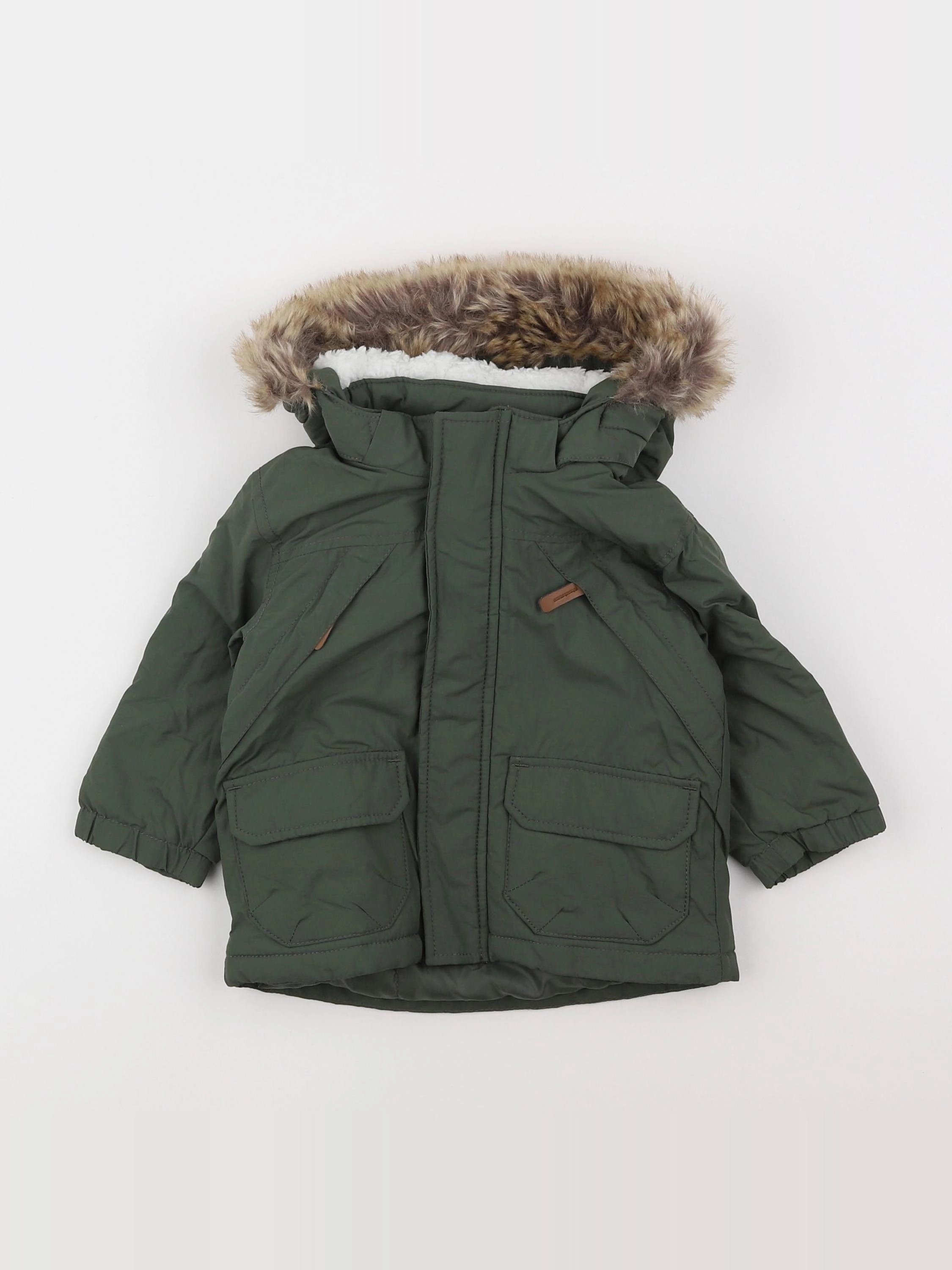 H&M - parka vert - 6/9 mois