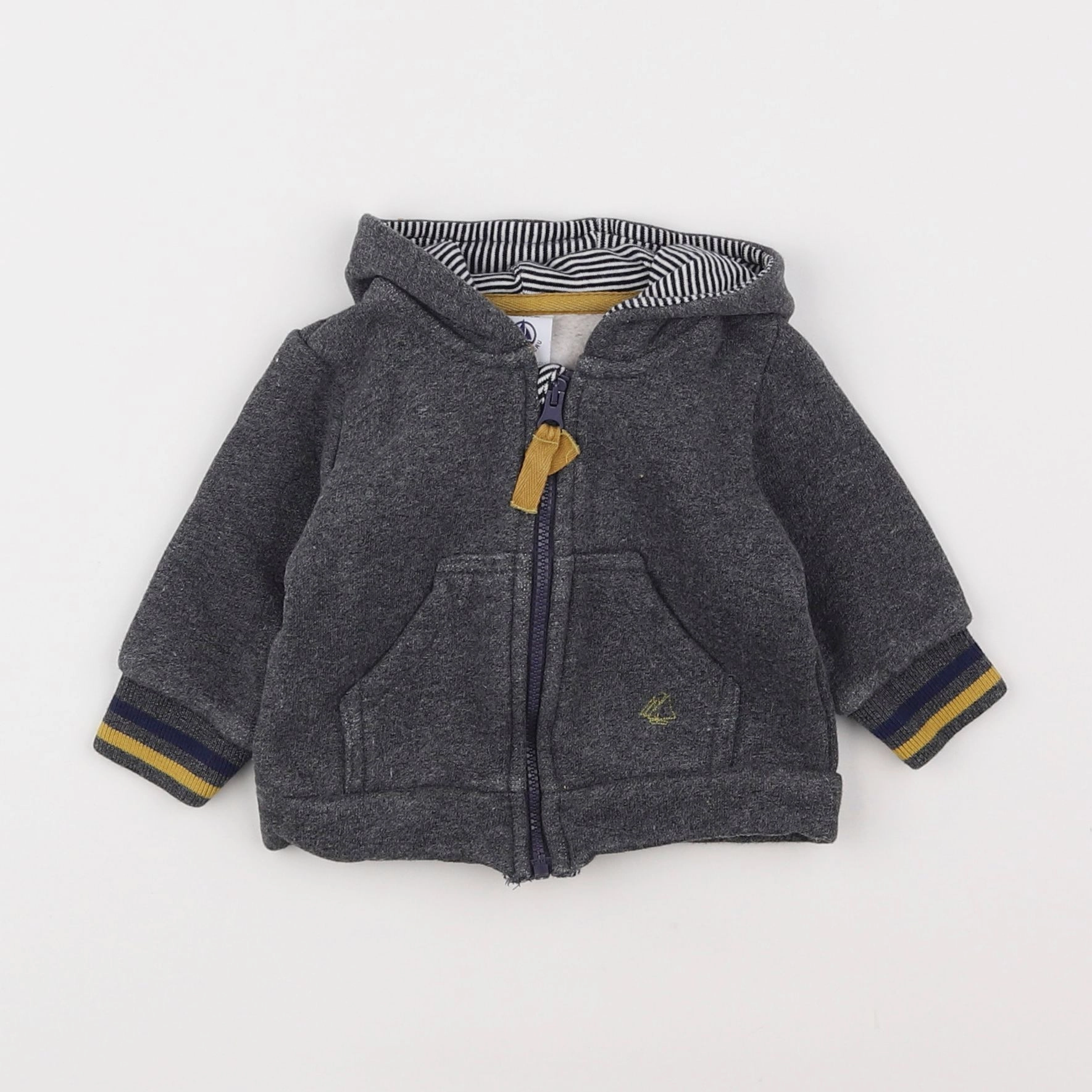 Petit Bateau - sweat gris - 3 mois