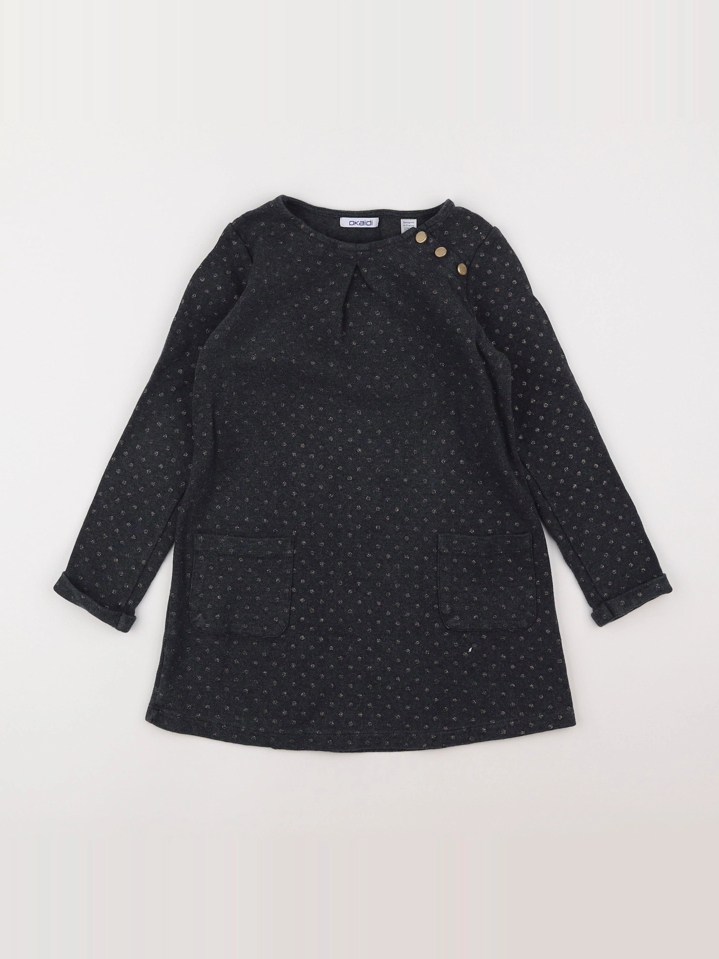 Okaidi - robe gris, argent - 8 ans