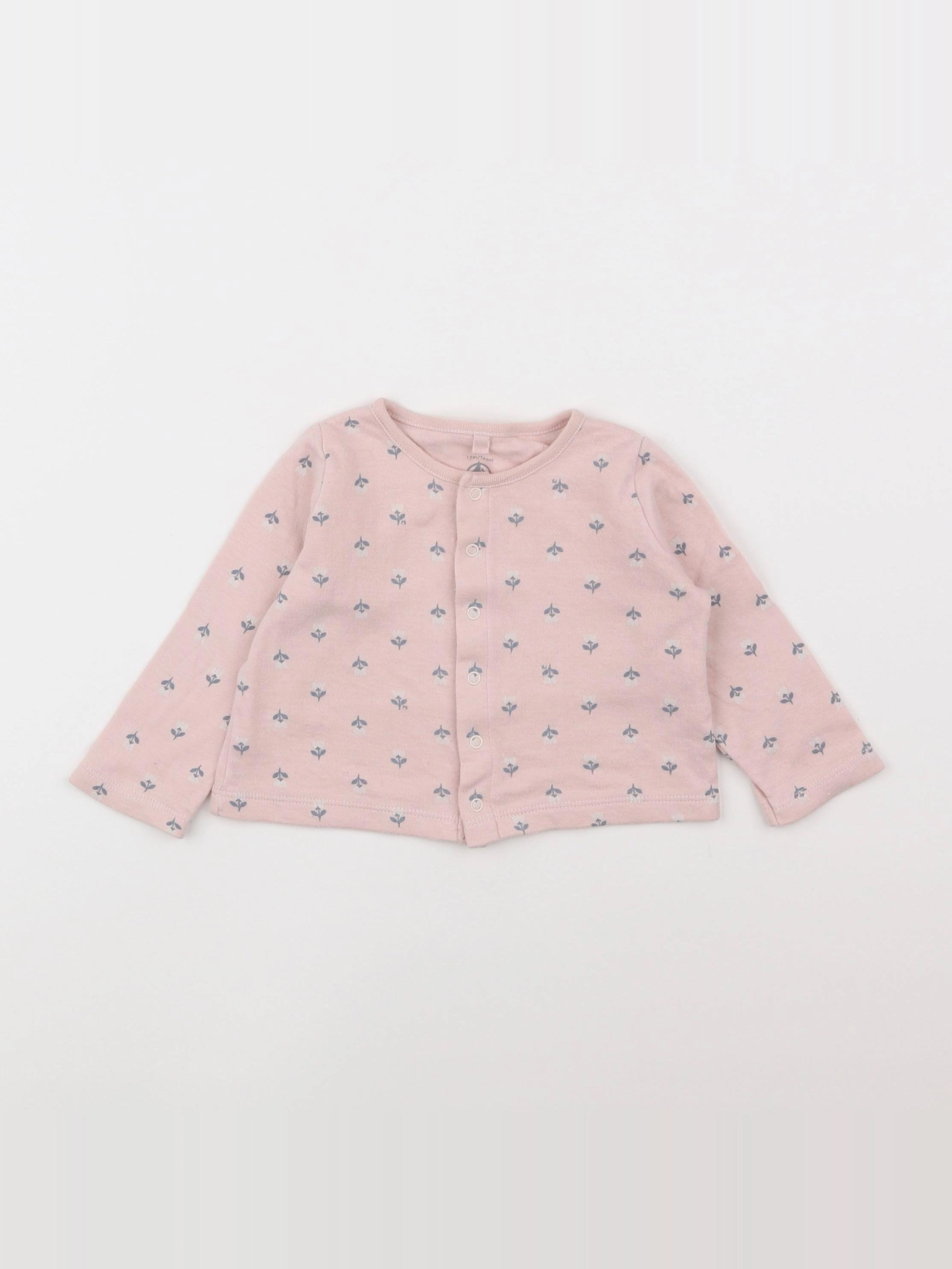 Petit Bateau - sweat rose - 12 mois