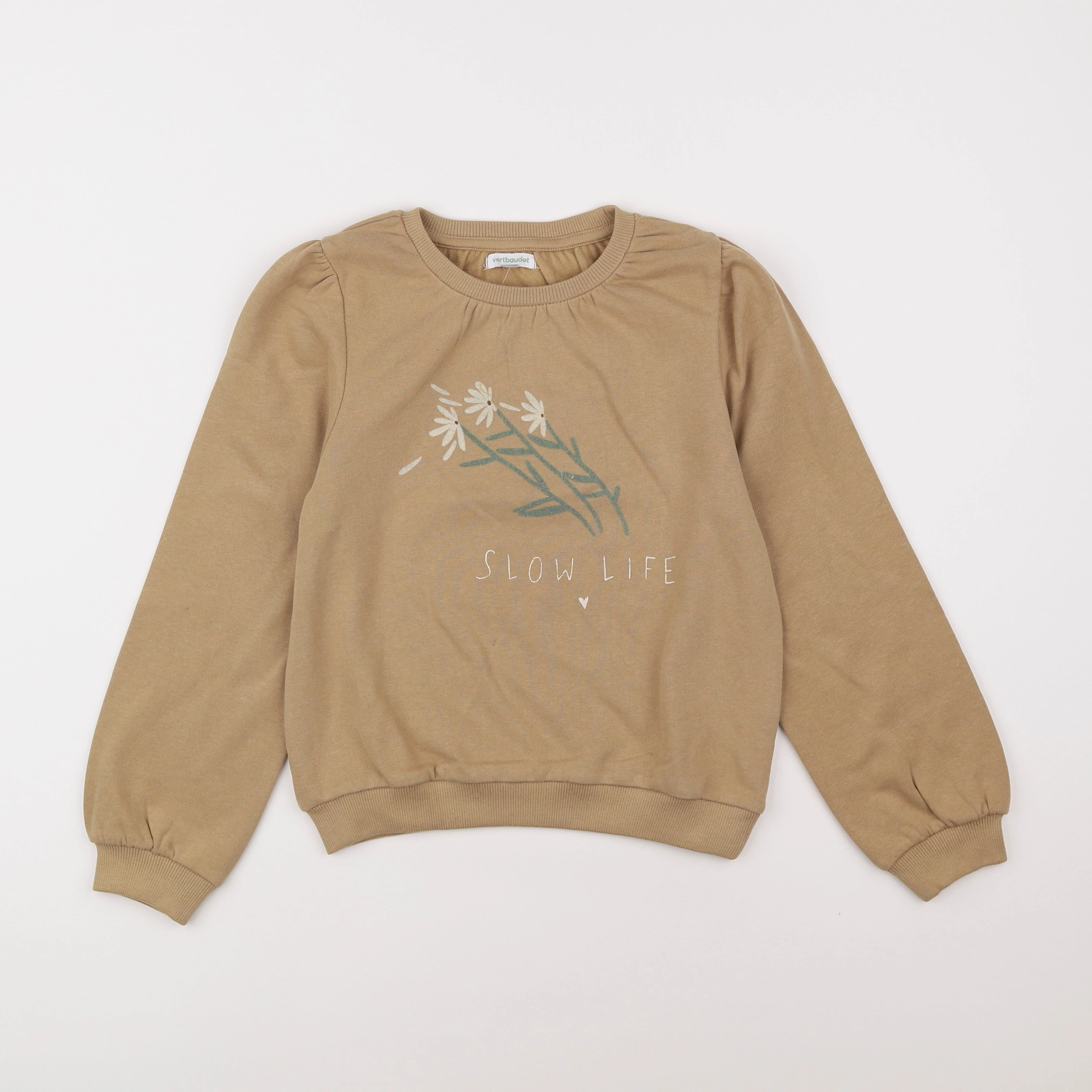 Vertbaudet - sweat marron - 8 ans