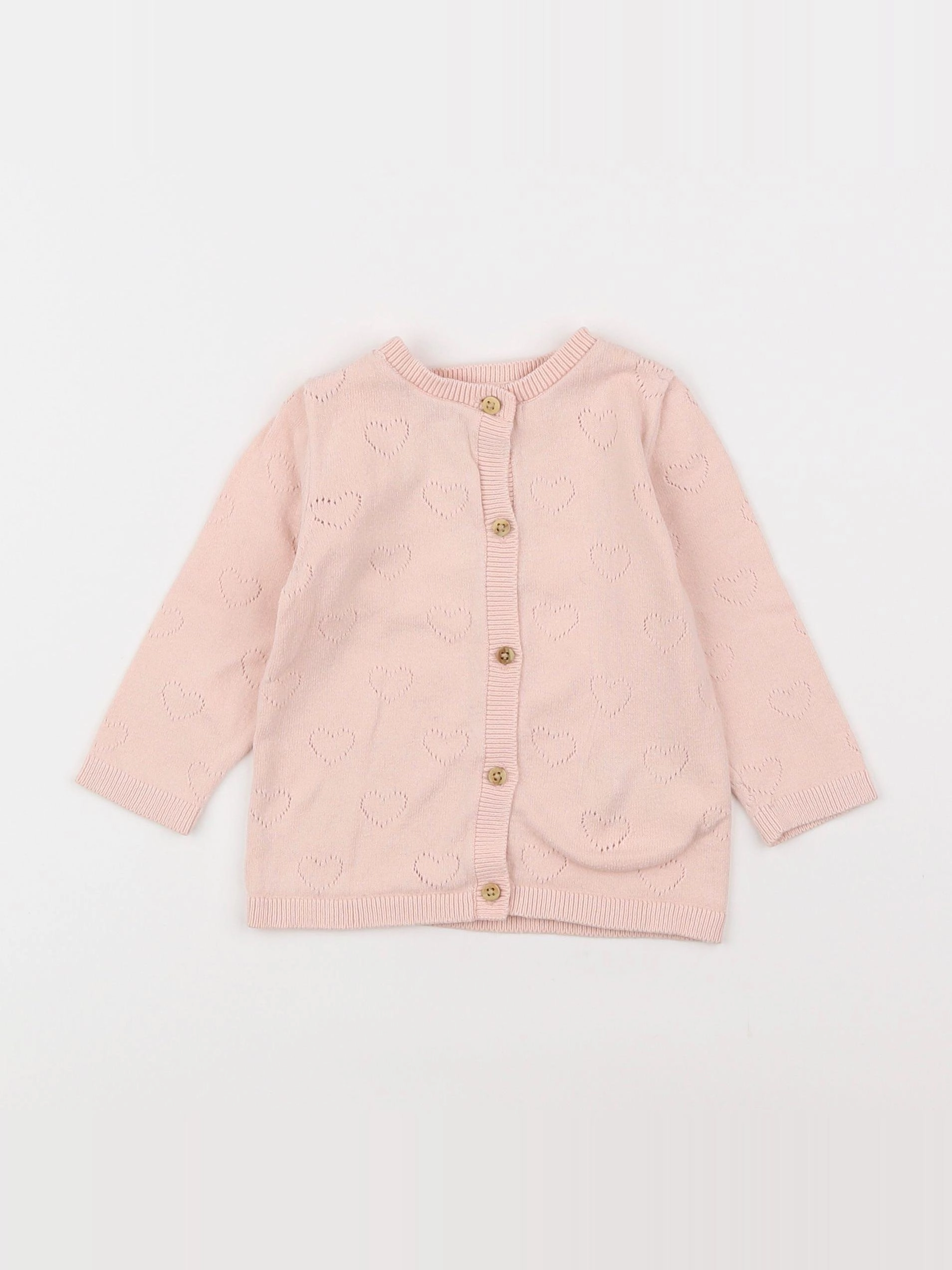Vertbaudet - gilet rose - 12 mois