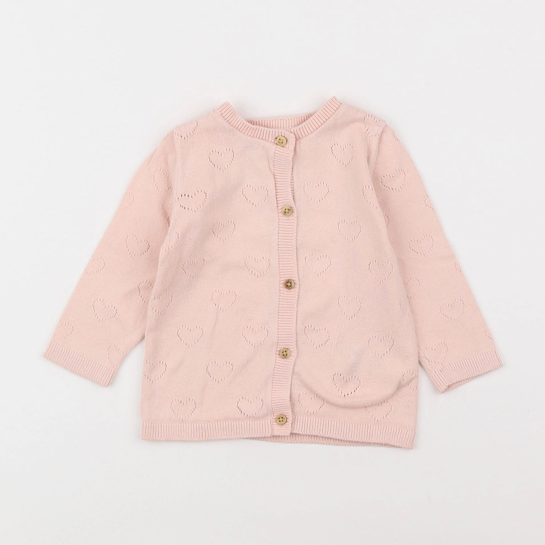Vertbaudet - gilet rose - 12 mois