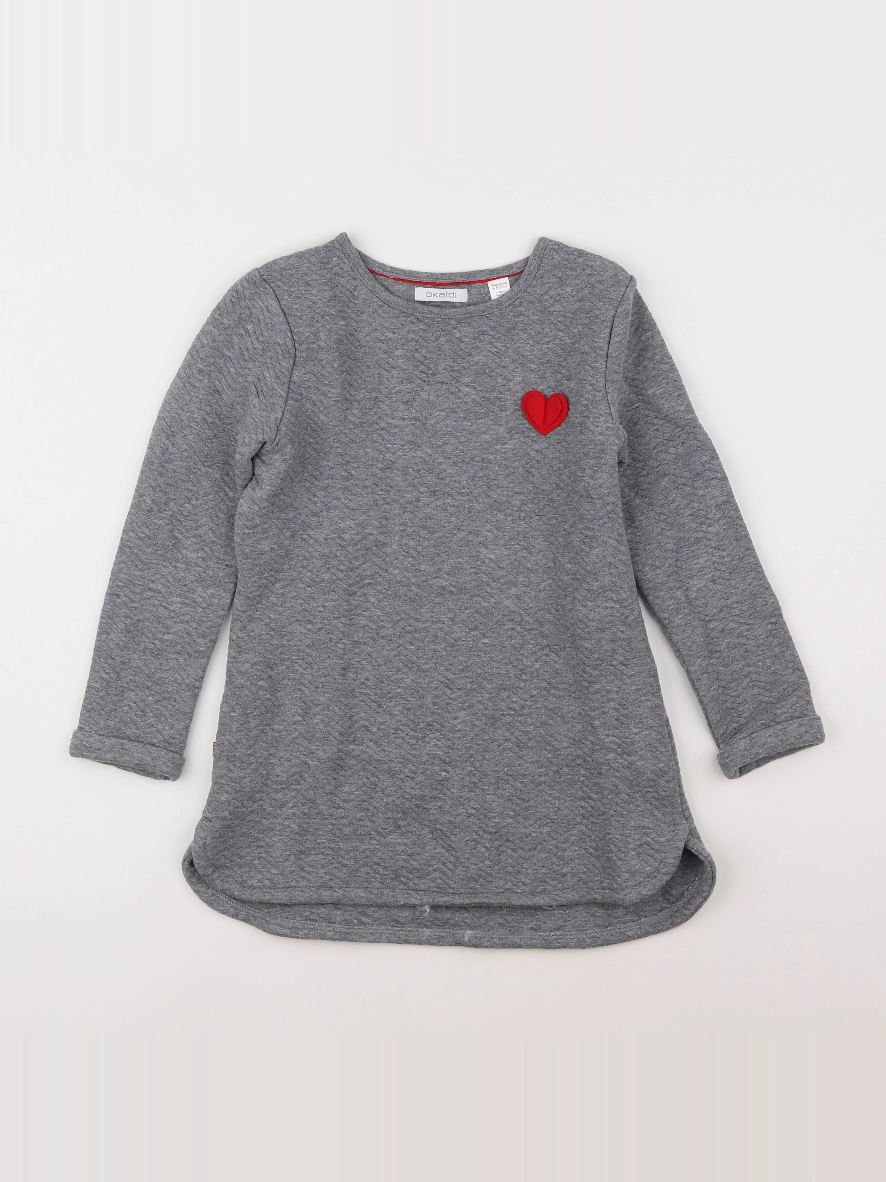 Okaidi - robe gris - 8 ans