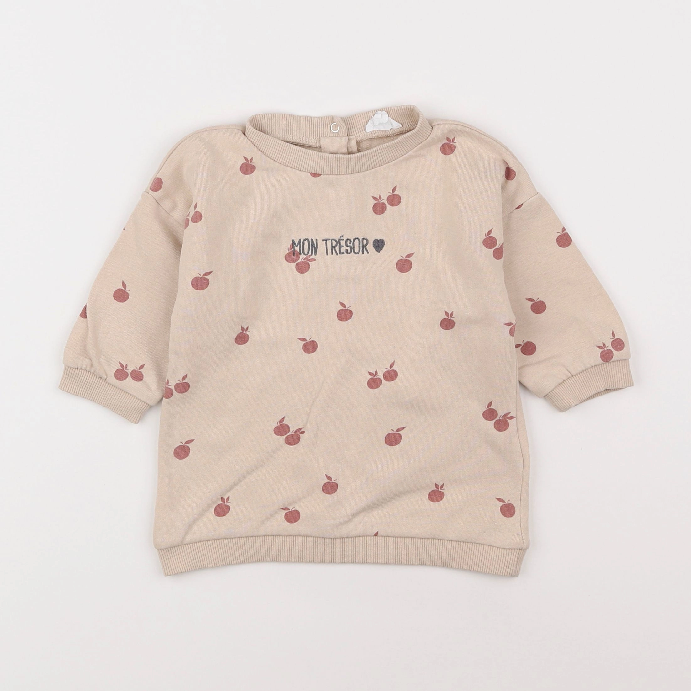 Vertbaudet - sweat beige - 12 mois