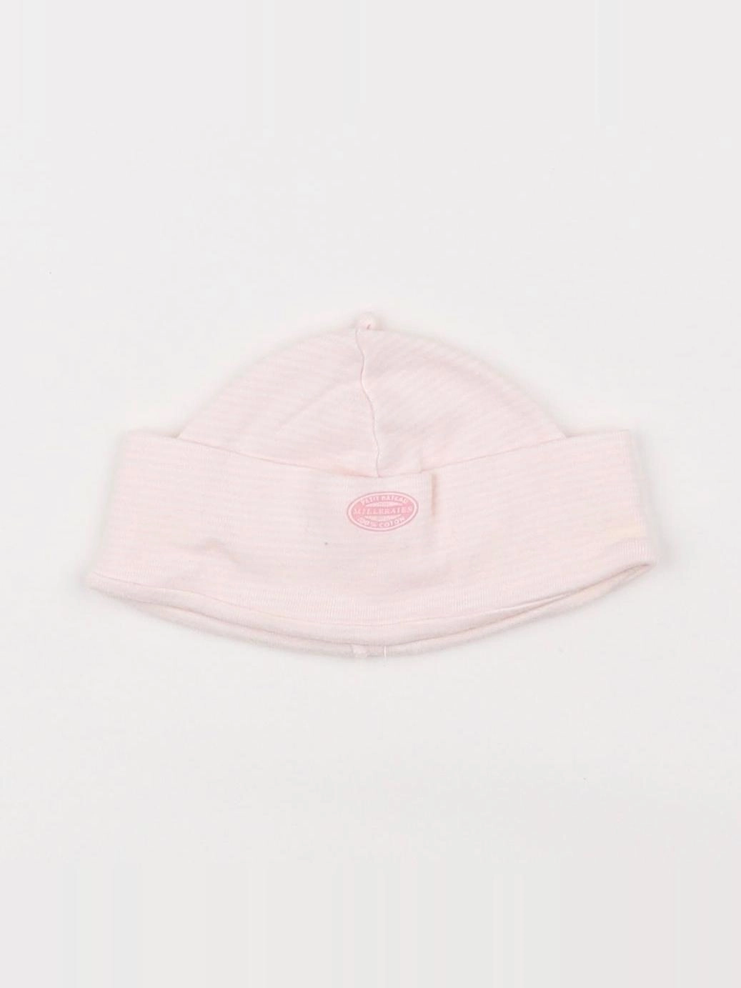 Petit Bateau - bonnet blanc, rose - 3/6 mois