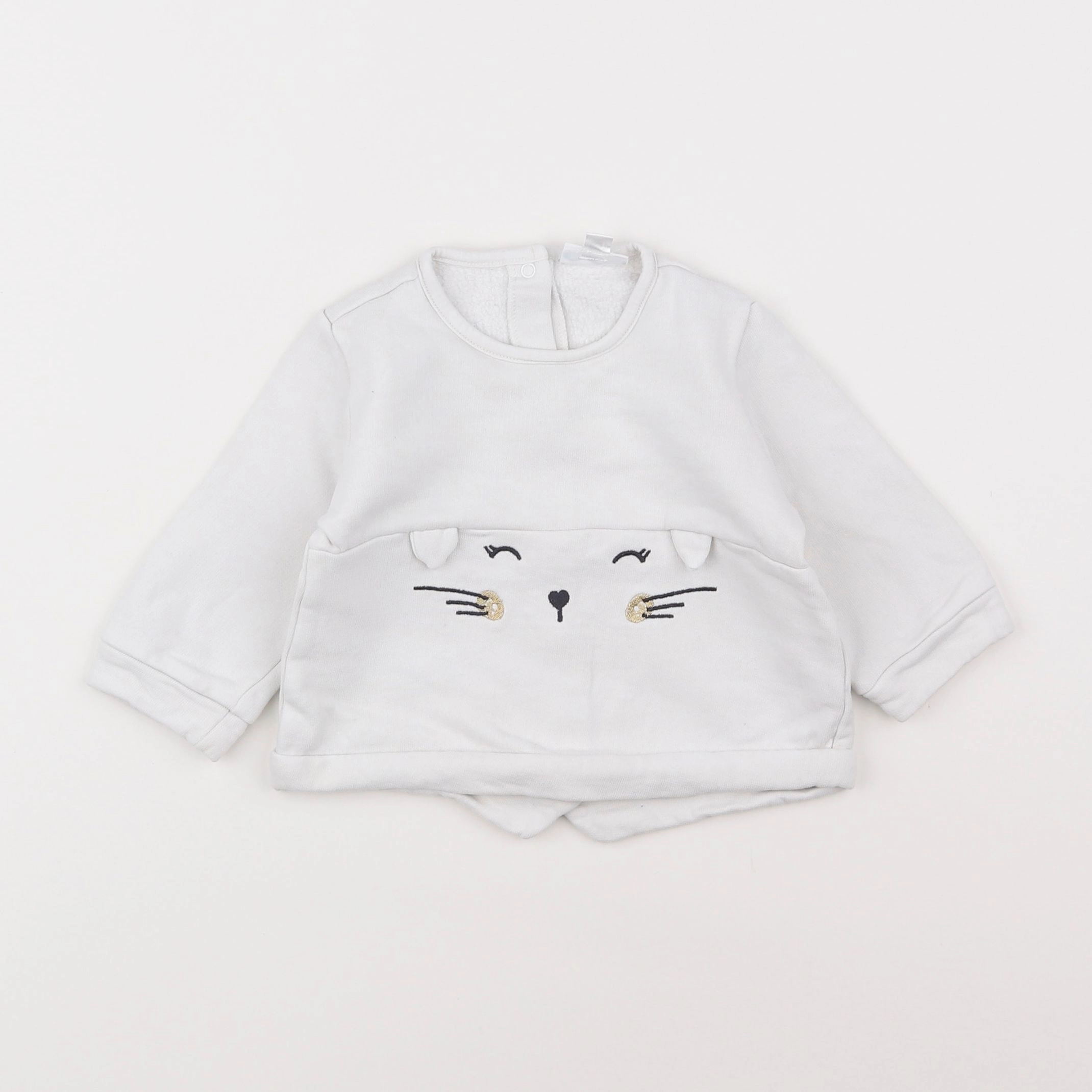 Vertbaudet - sweat blanc - 6 mois