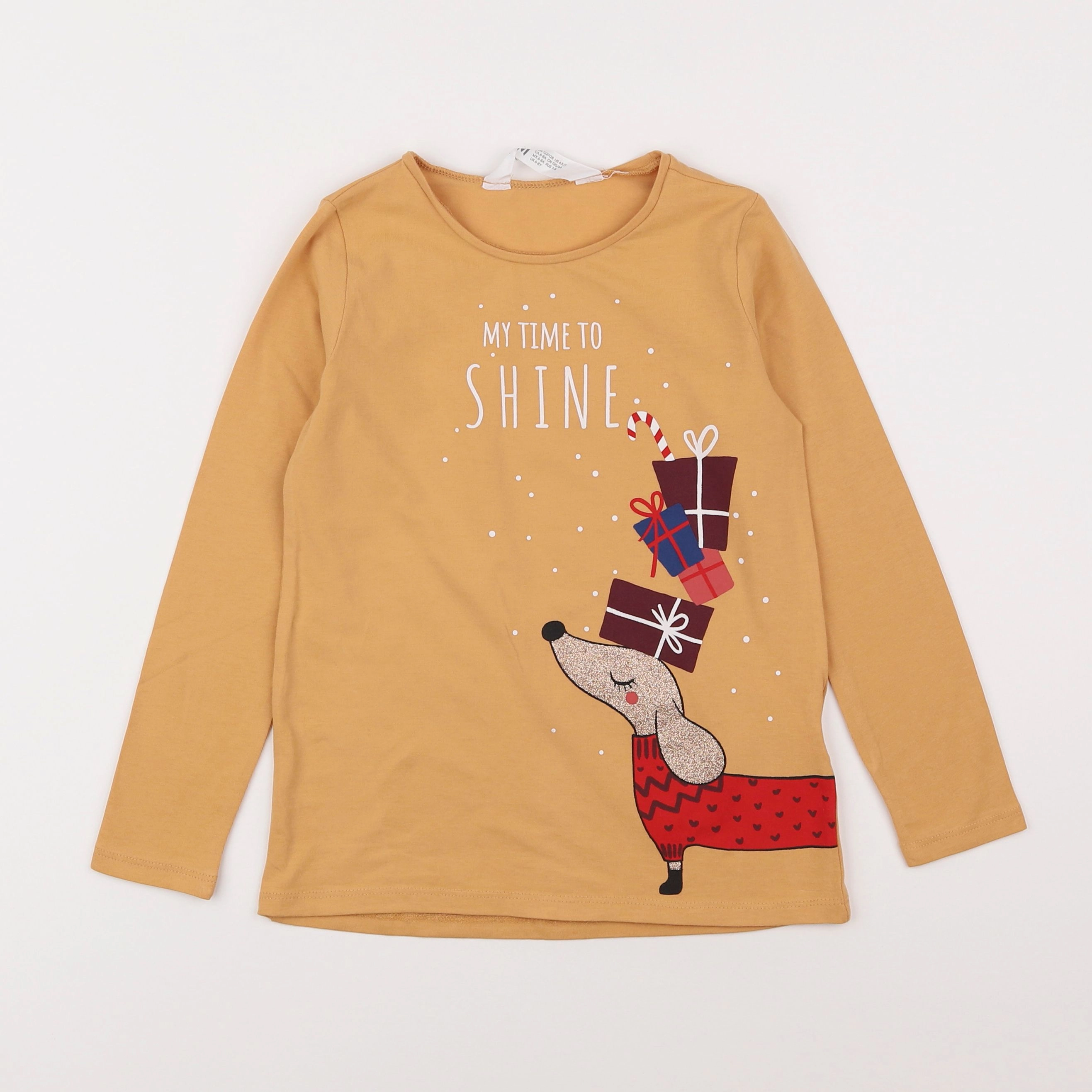 H&M - tee-shirt jaune - 6/7 ans