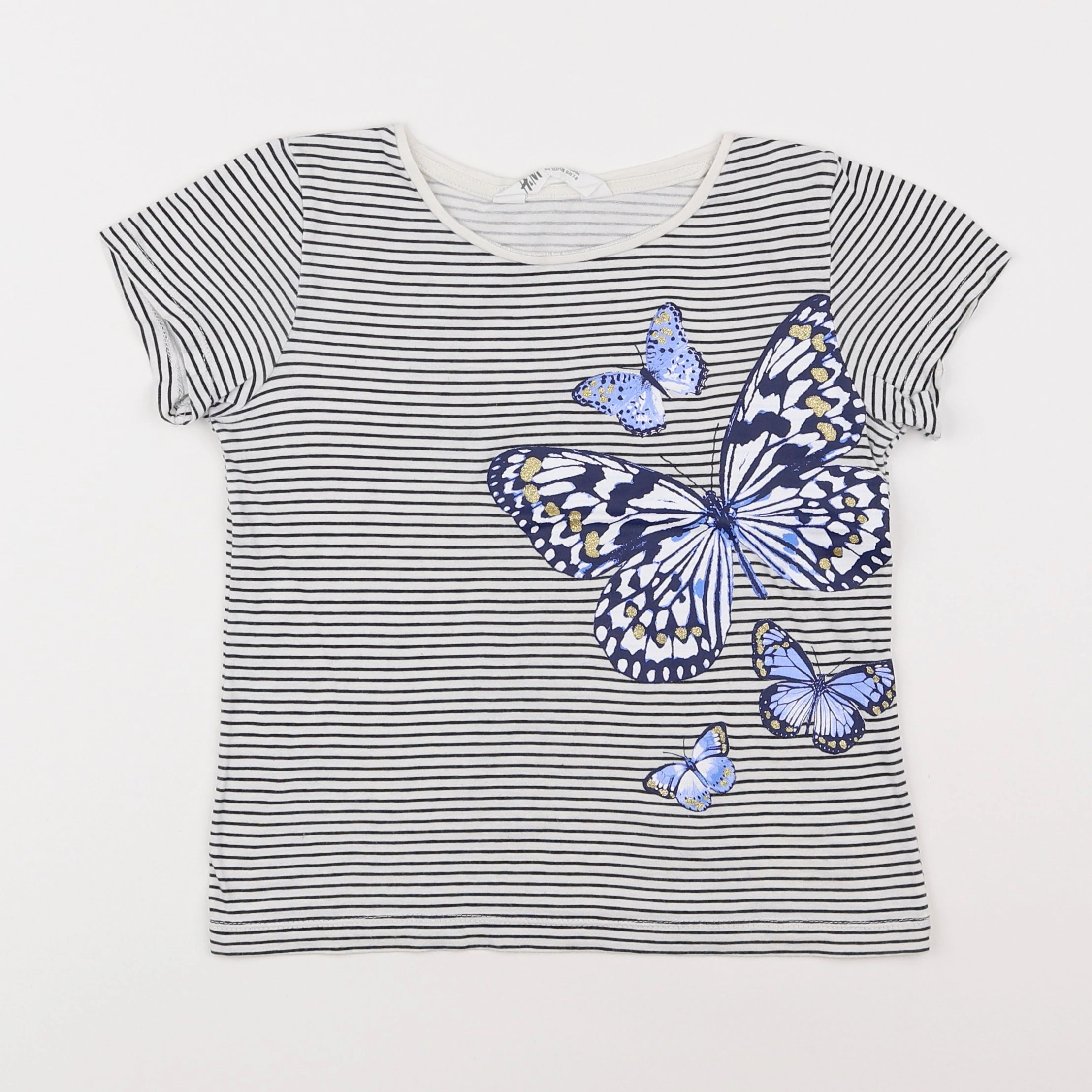 H&M - tee-shirt bleu - 7/8 ans