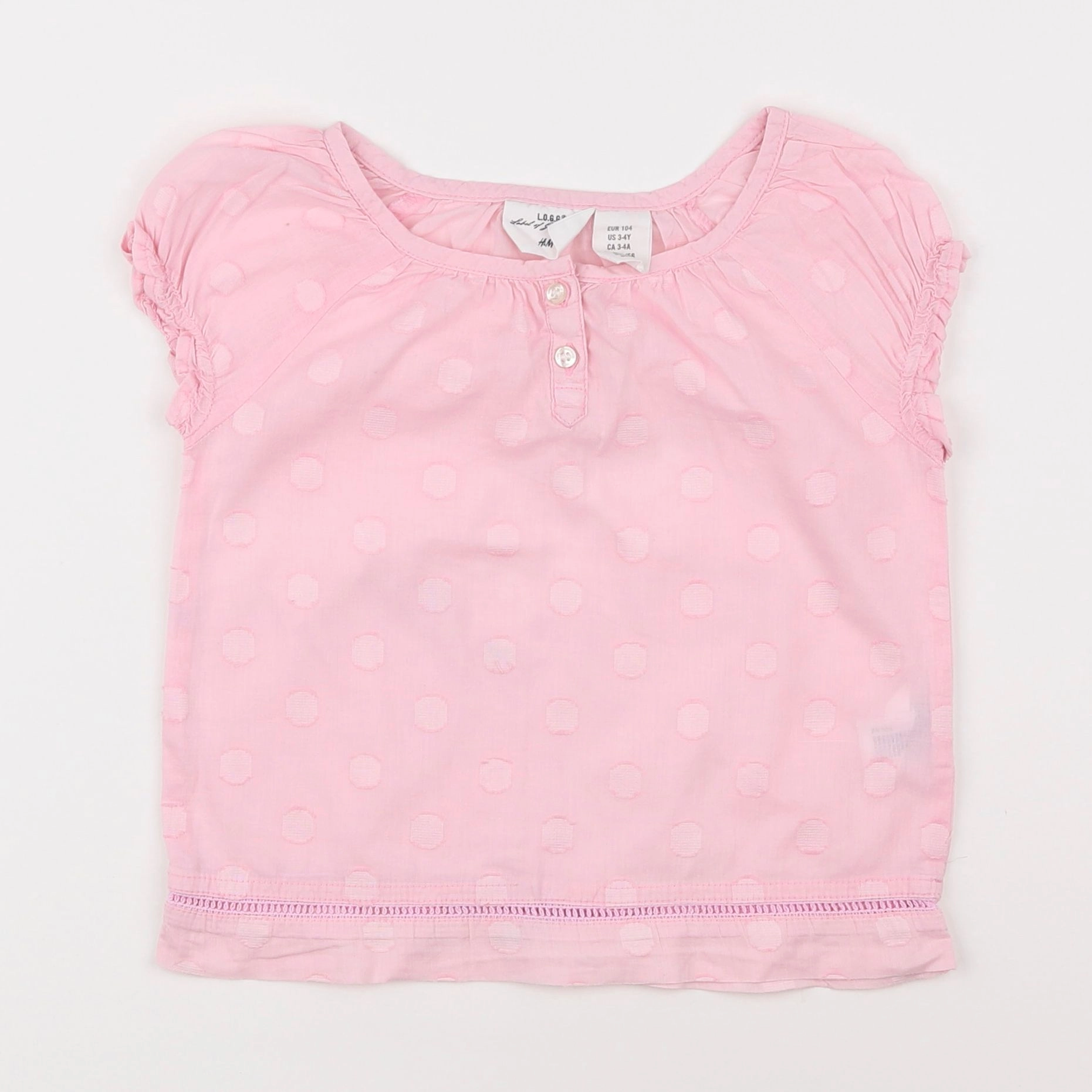 H&M - blouse rose - 3/4 ans