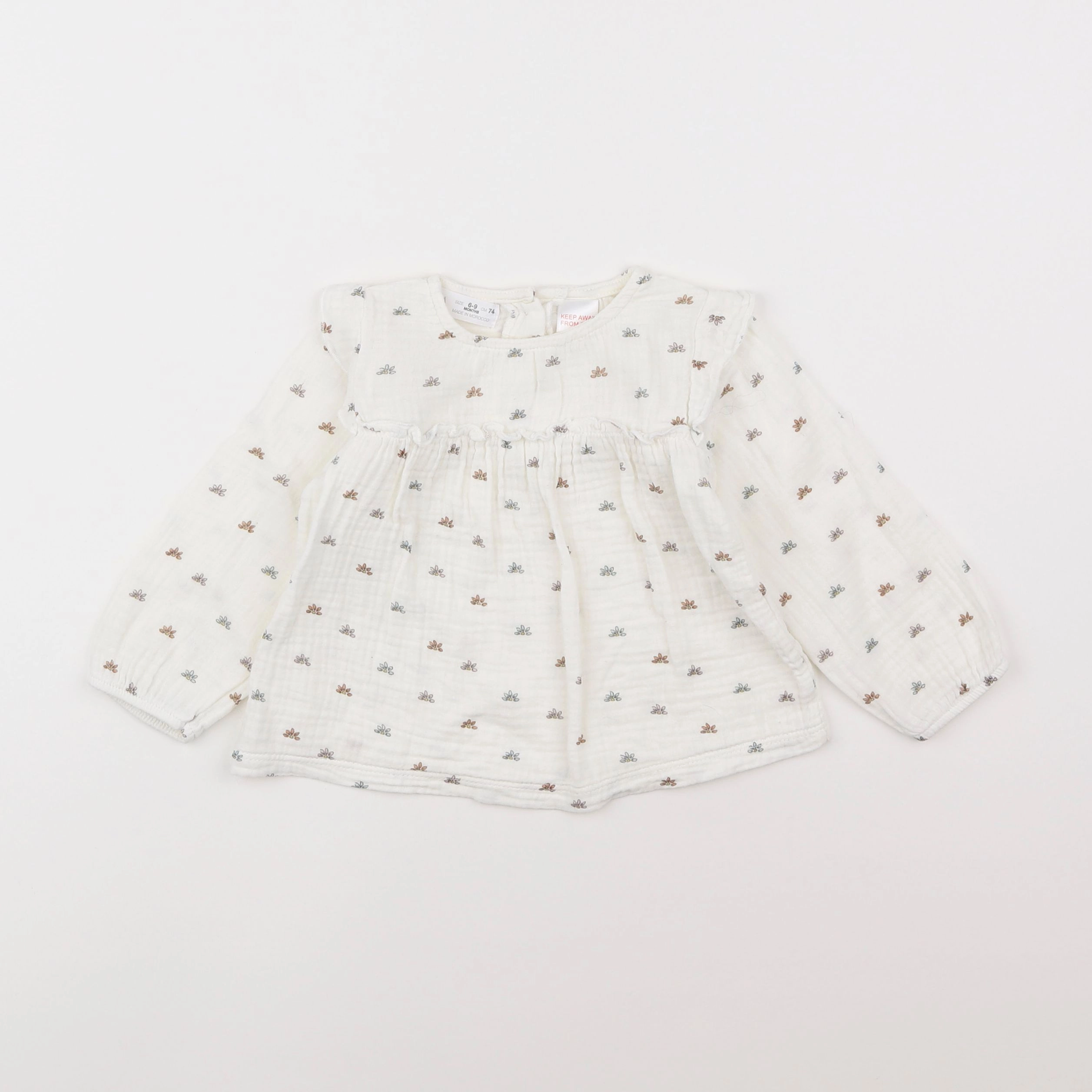 Zara - blouse blanc - 6/9 mois