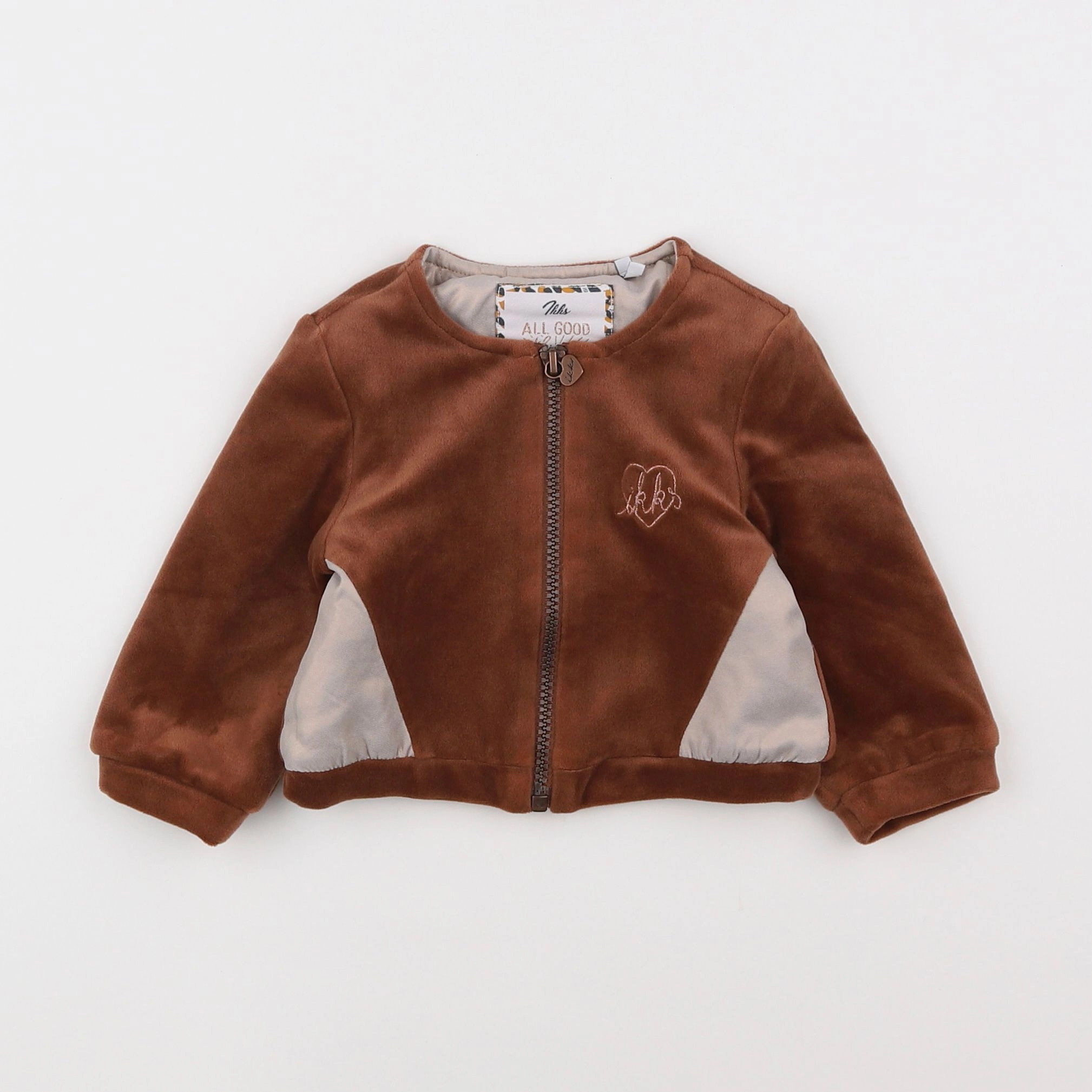 IKKS - veste doublé marron - 12 mois