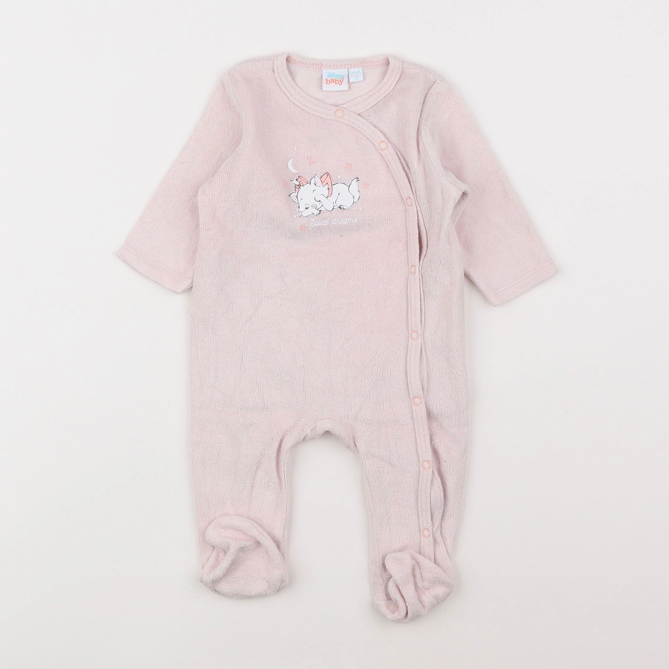 Vertbaudet - pyjama velours rose - 3 mois