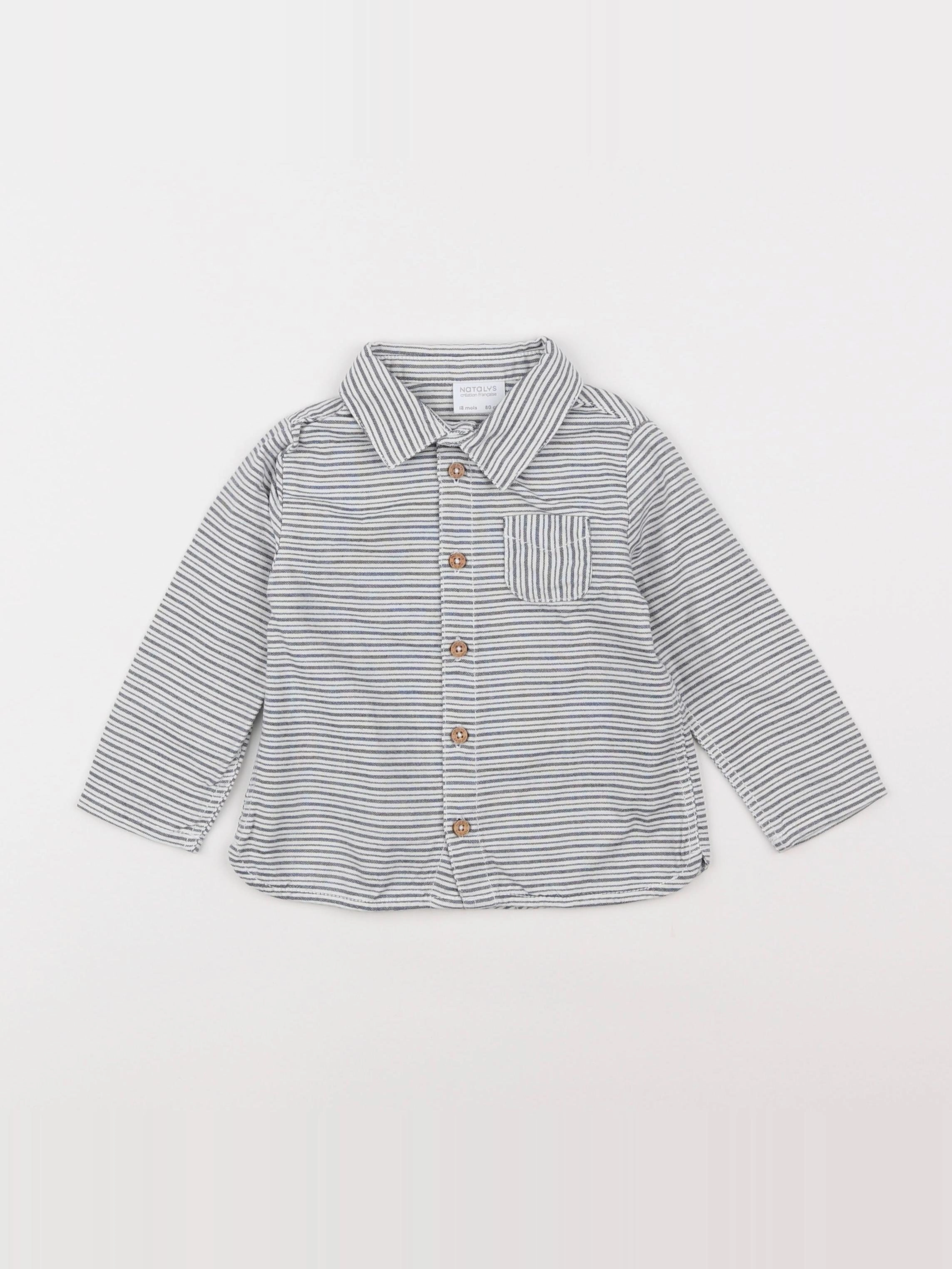 Natalys - chemise gris - 18 mois