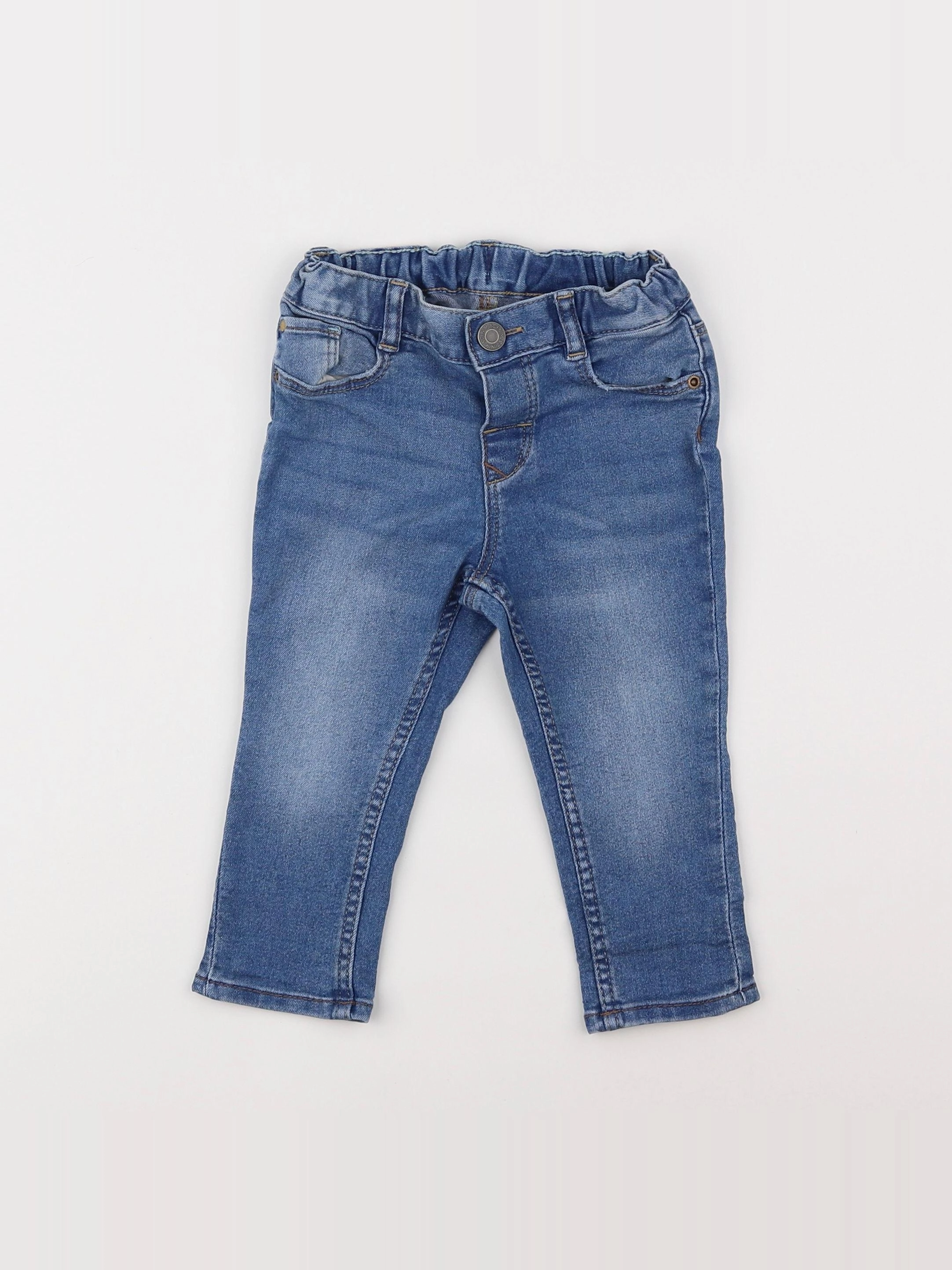 H&M - jean bleu - 9/12 mois