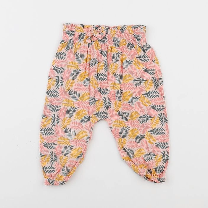 Vertbaudet - pantalon rose, vert - 9 mois