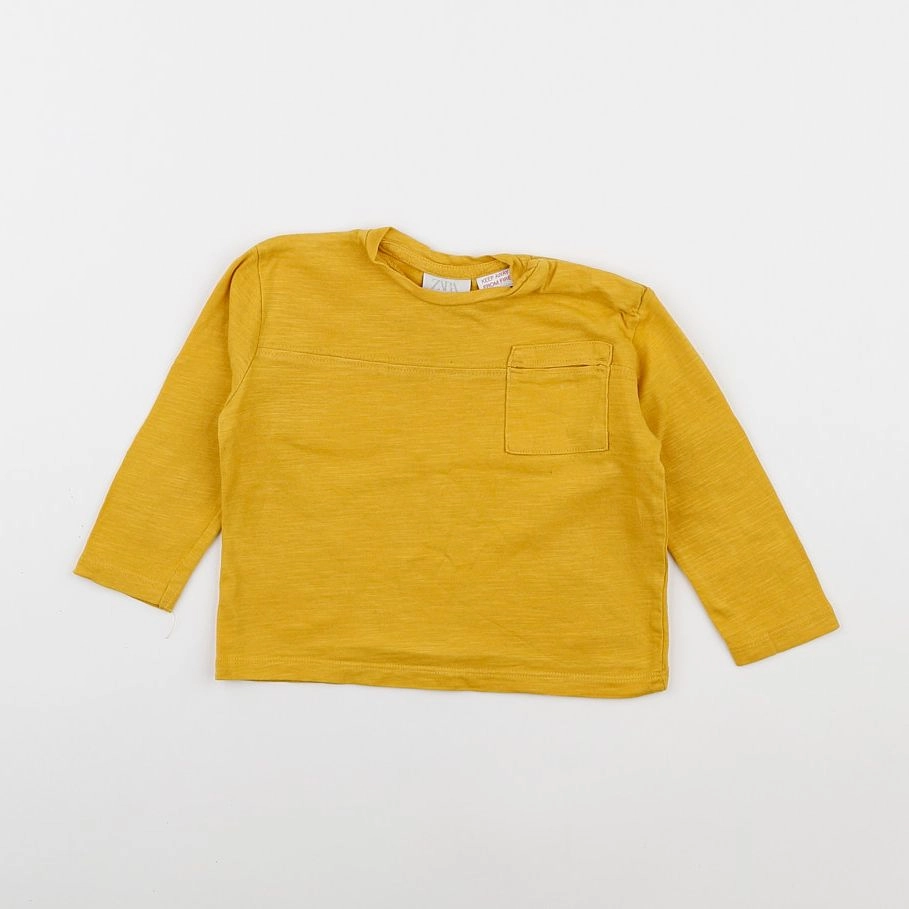 Zara - tee-shirt jaune - 6/9 mois