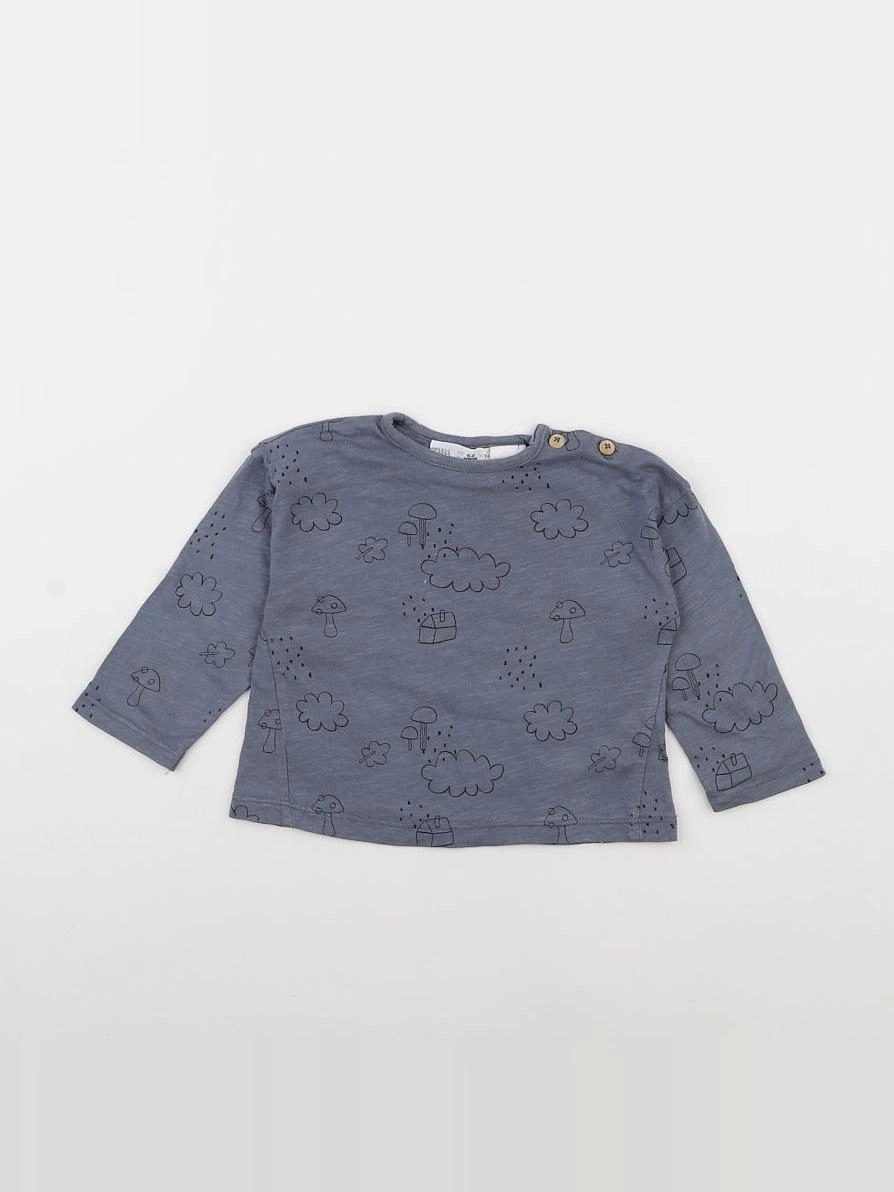 Zara - tee-shirt gris - 6/9 mois