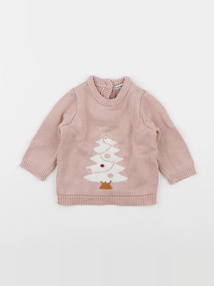 Vertbaudet - pull rose - 6 mois
