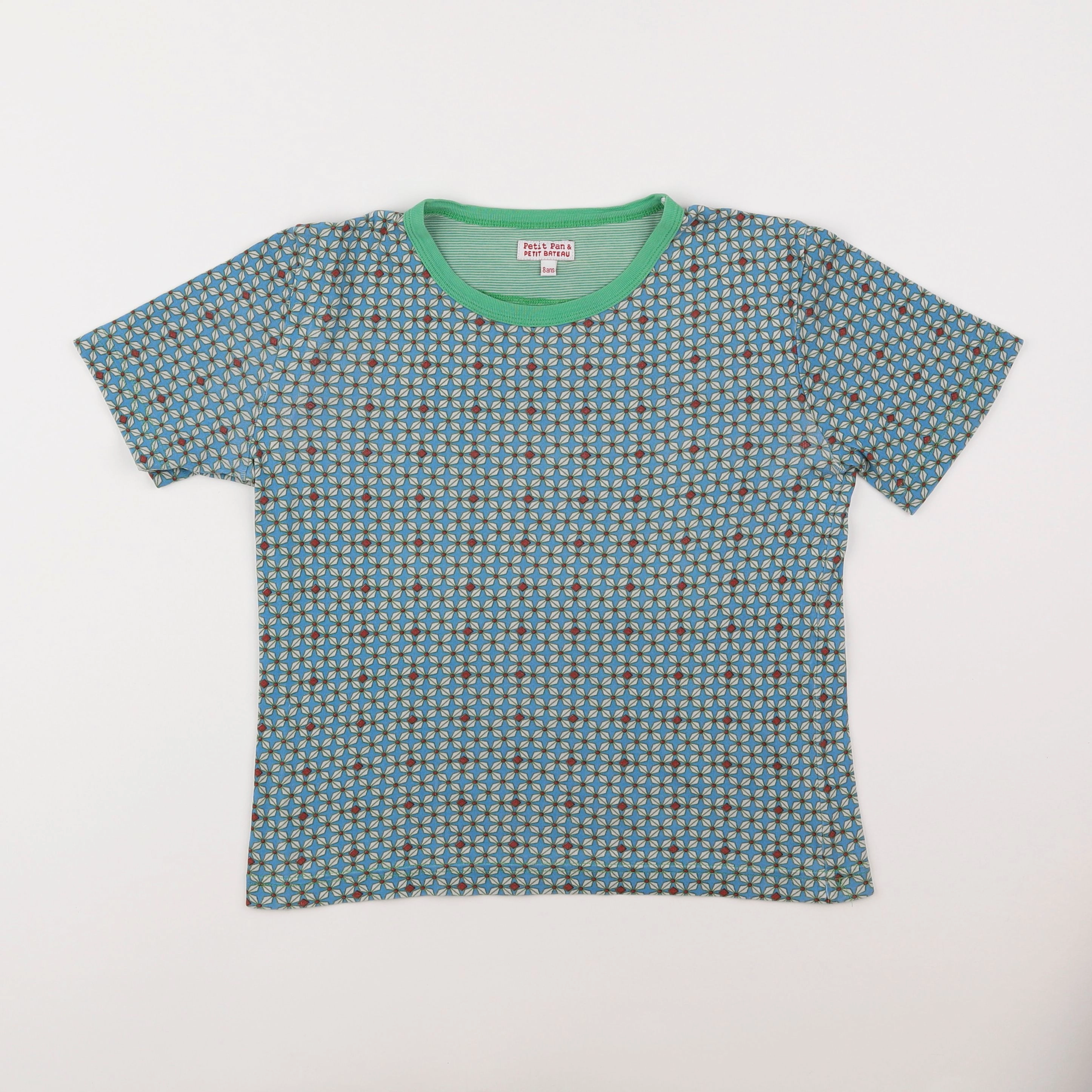 Petit Bateau - maillot de corps bleu, vert - 8 ans