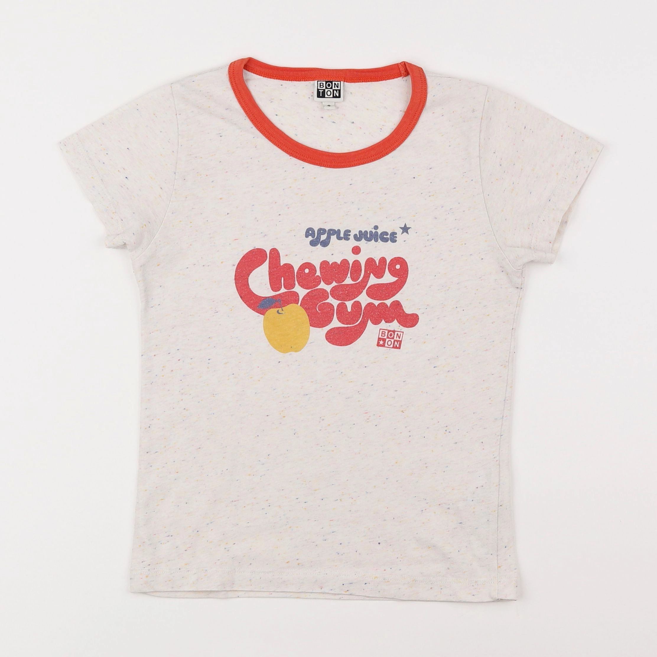 Bonton - tee-shirt blanc, rouge - 8 ans