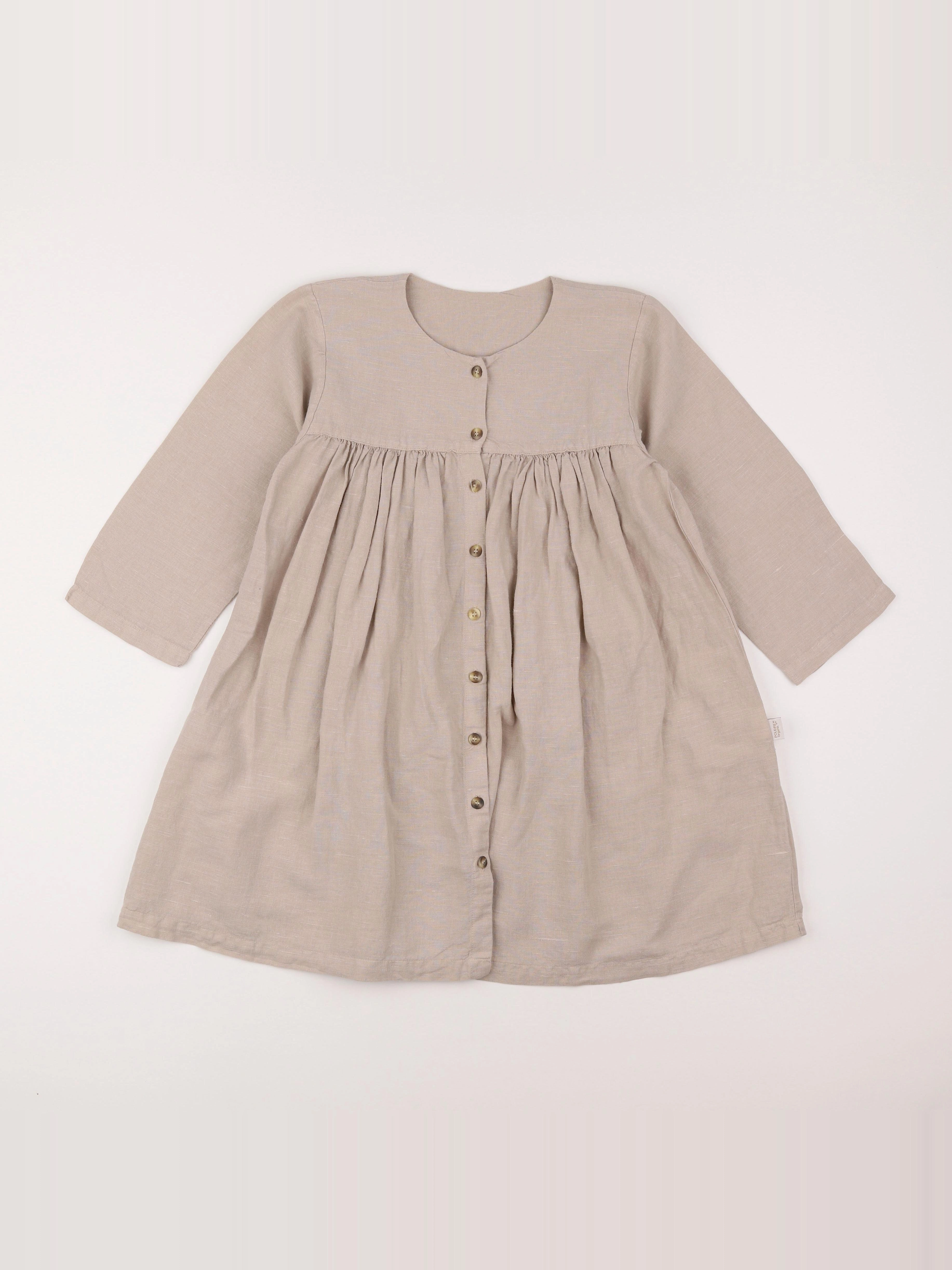 Poudre Organic - robe beige - 10 ans