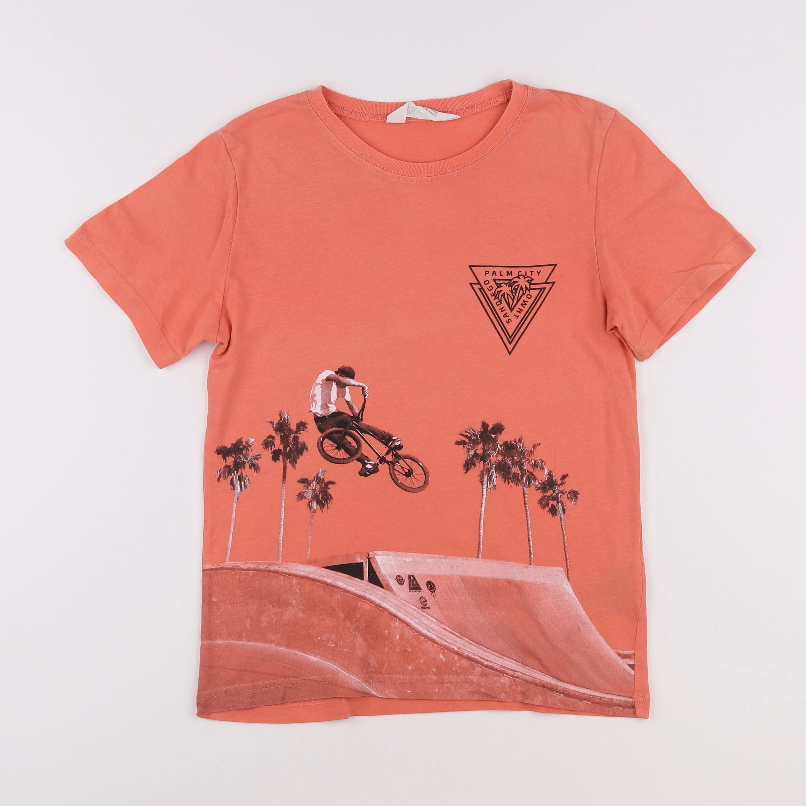 H&M - tee-shirt orange - 8/10 ans