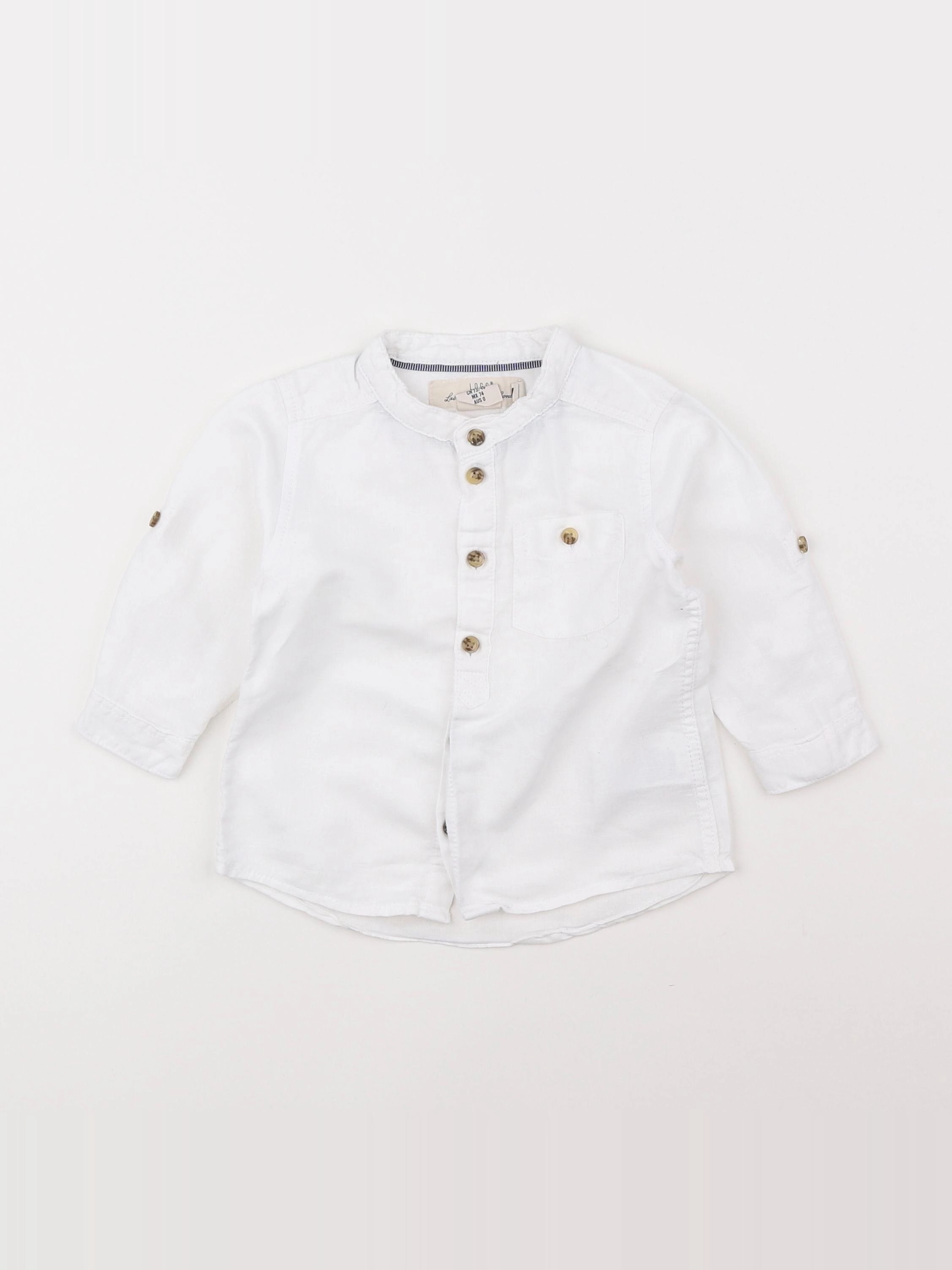 H&M - chemise blanc - 6/9 mois