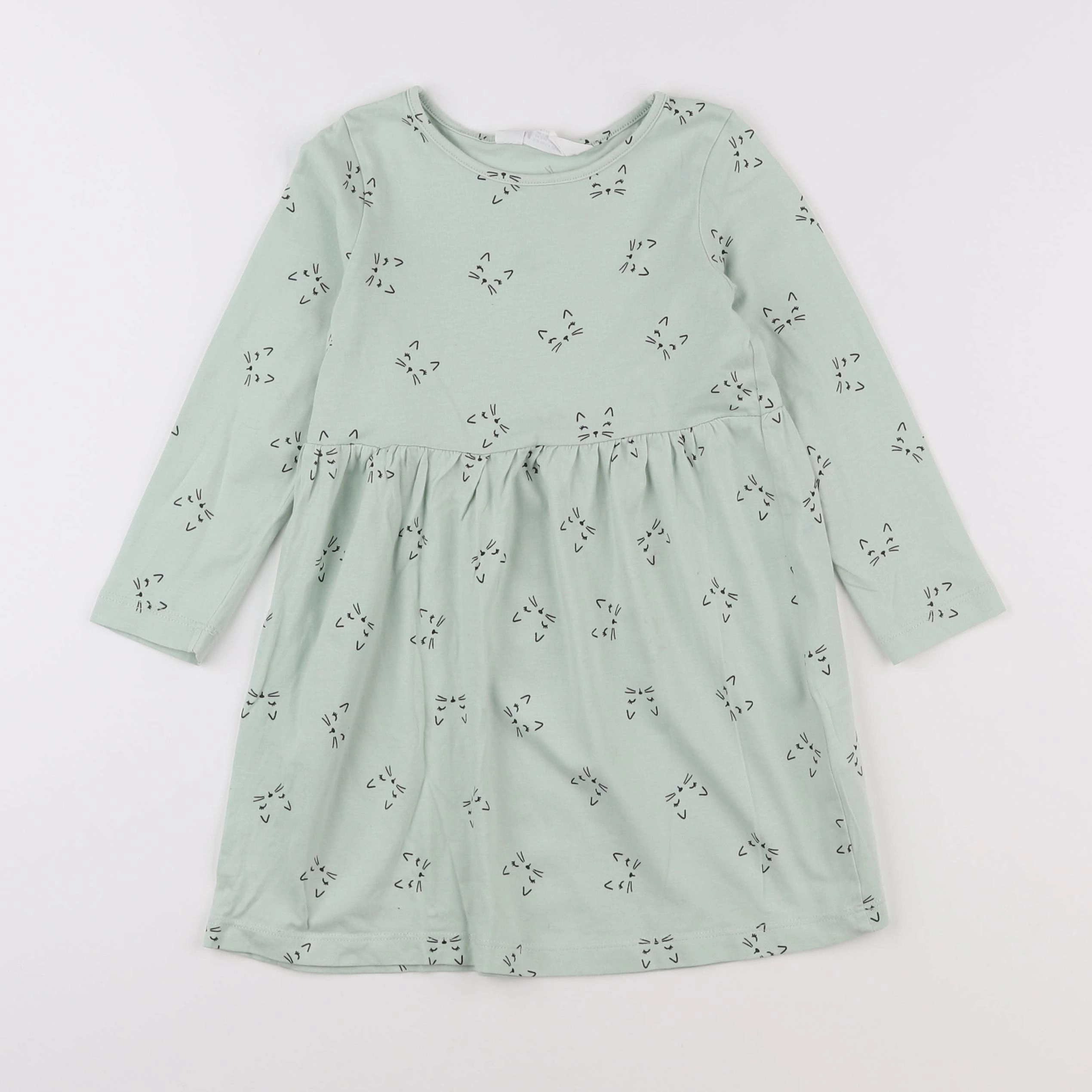 H&M - robe vert - 2/4 ans