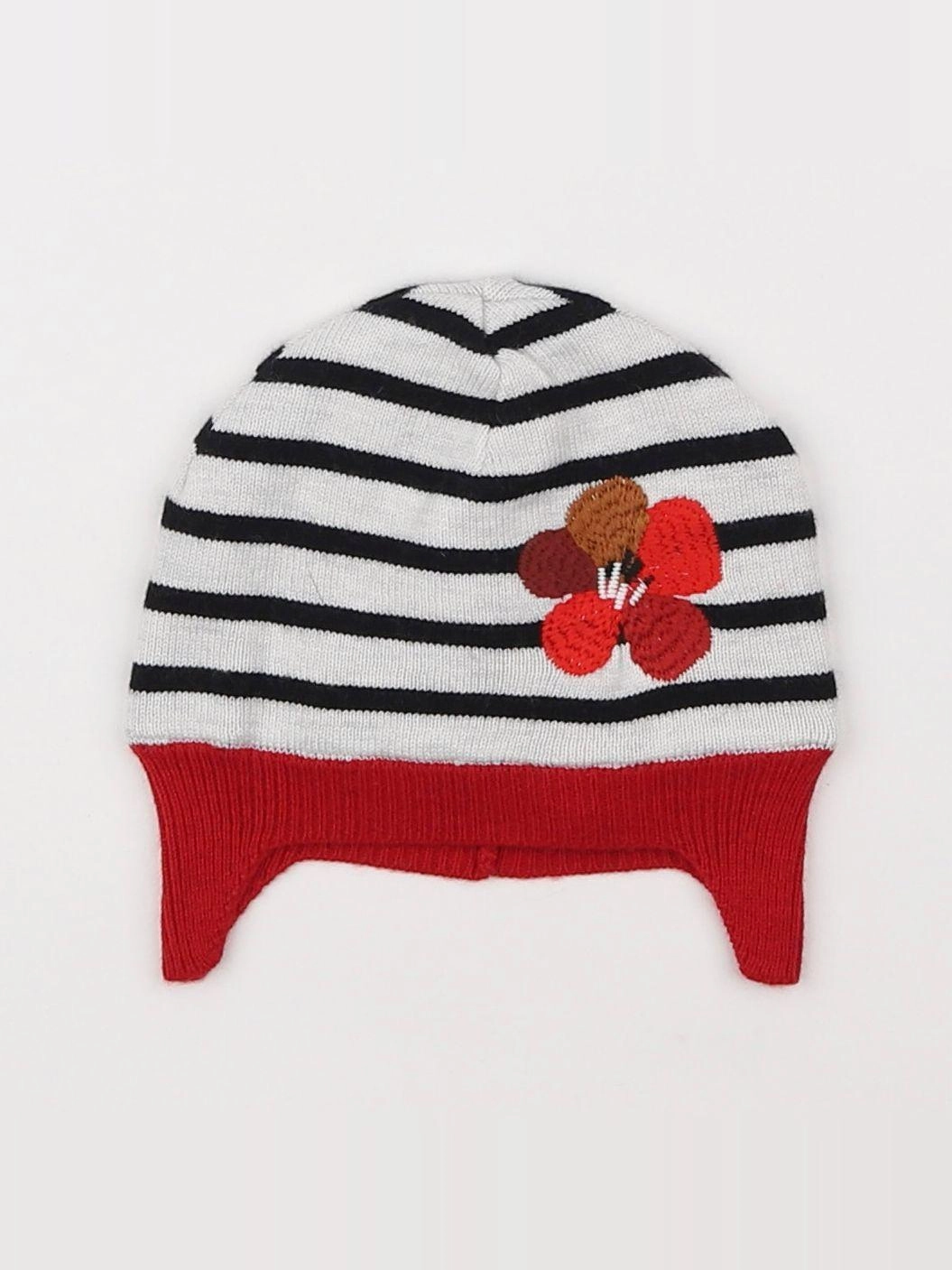 Catimini - bonnet rouge, beige - 6/12 mois