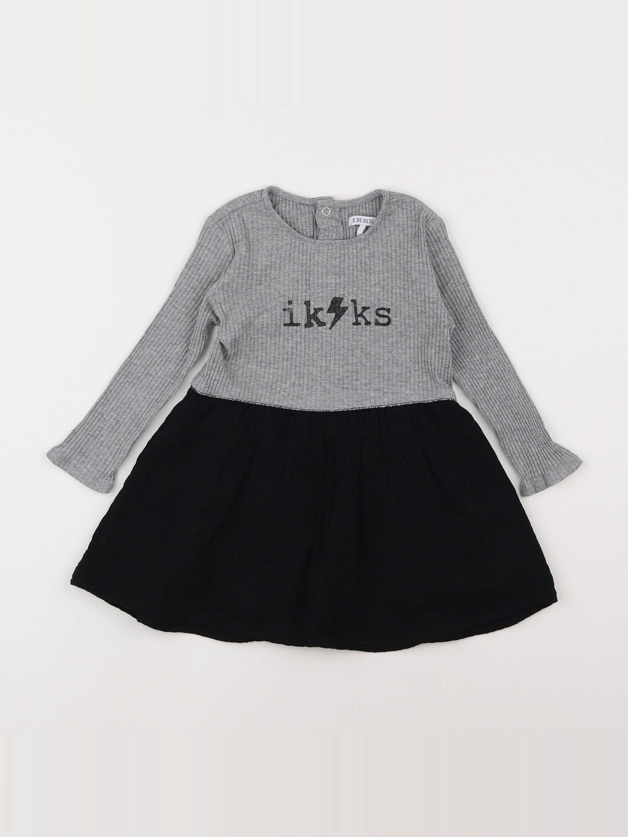 IKKS - robe gris, noir - 2 ans