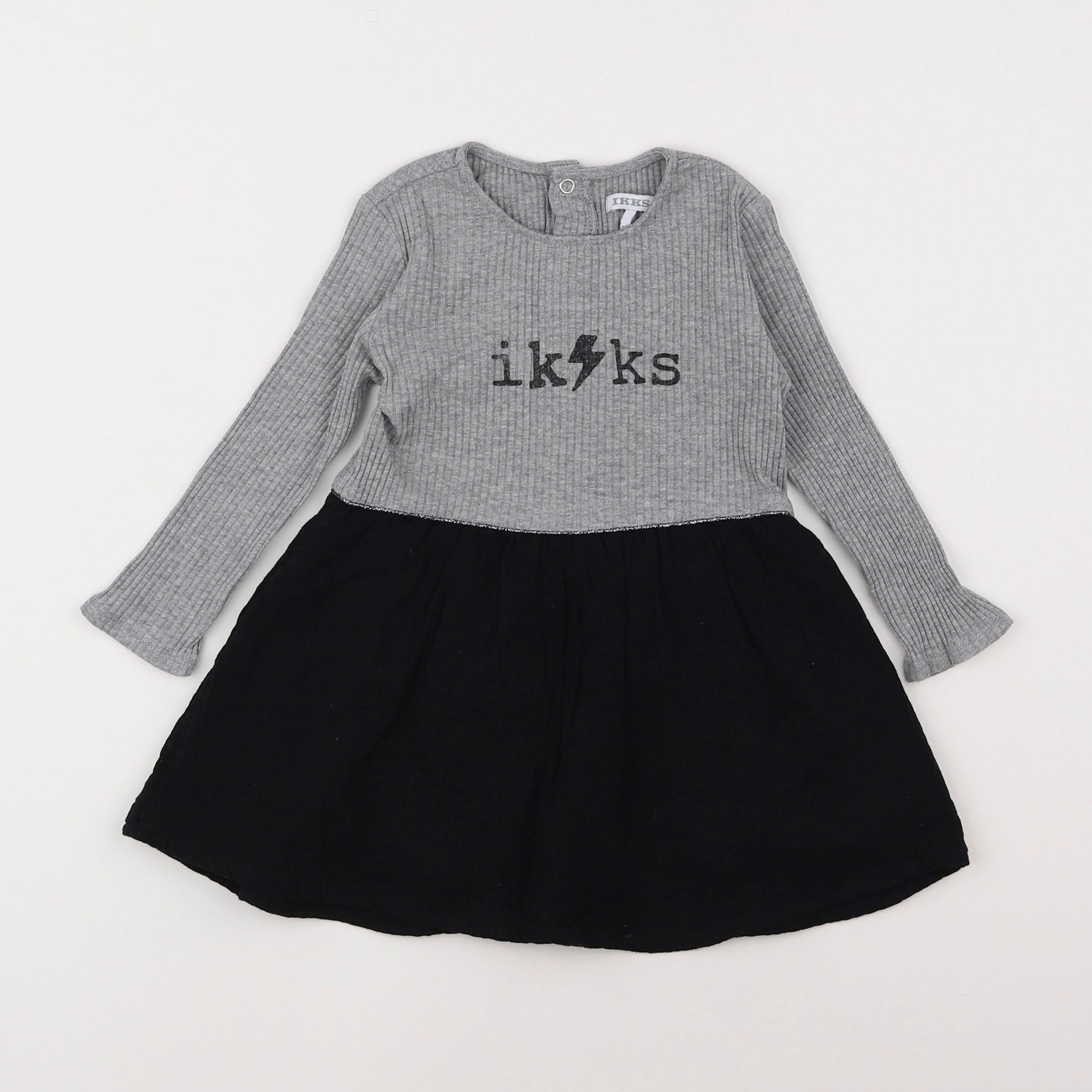 IKKS - robe gris, noir - 2 ans