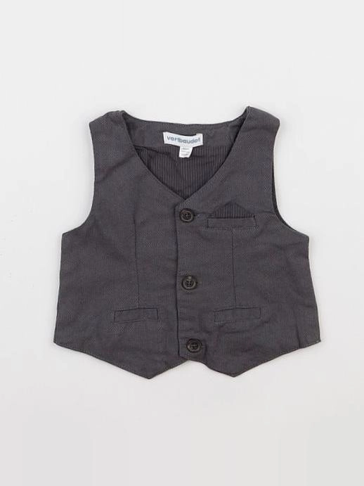 Vertbaudet - gilet gris - 3 mois