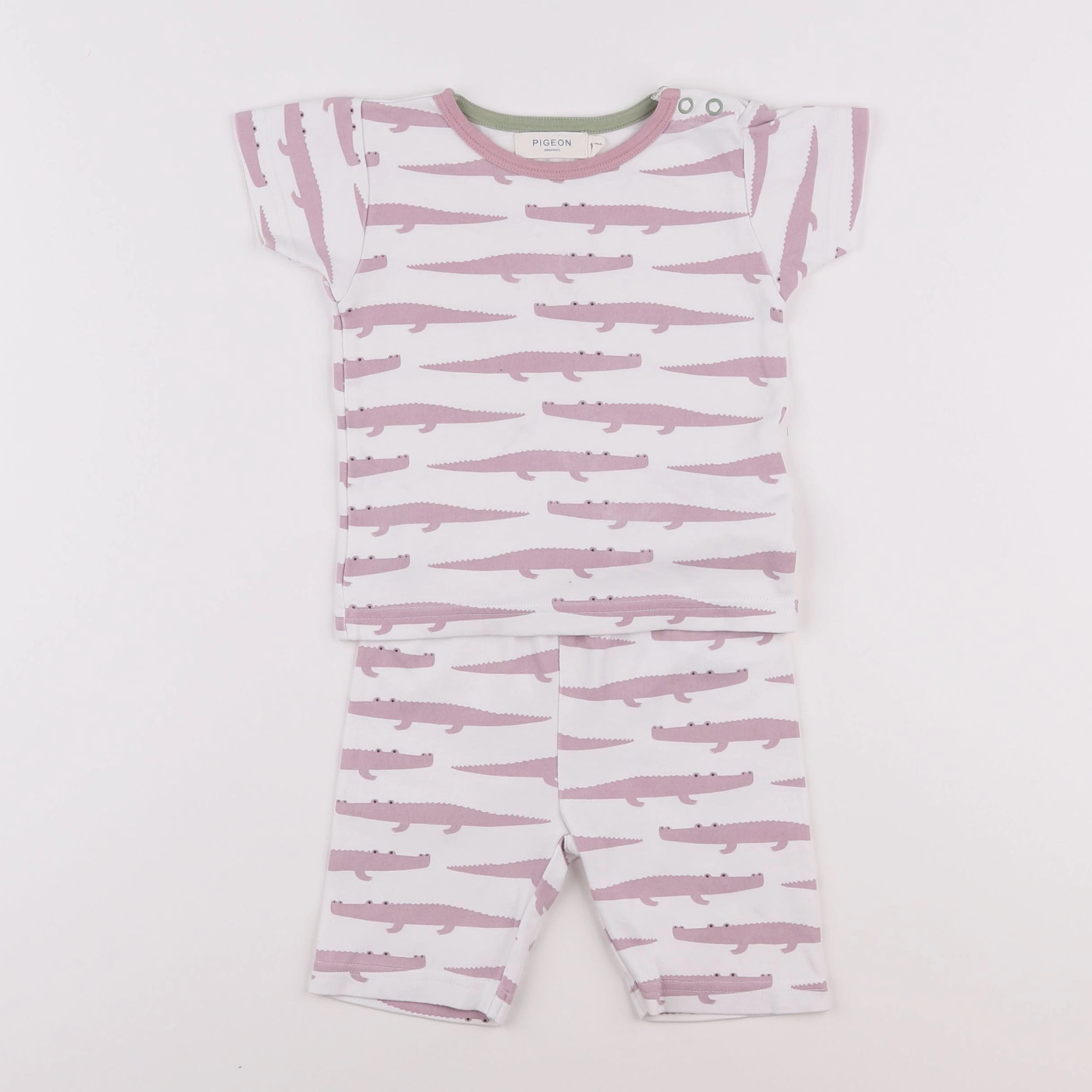 Pigeon Organics - pyjama coton rose - 12 mois à 2 ans