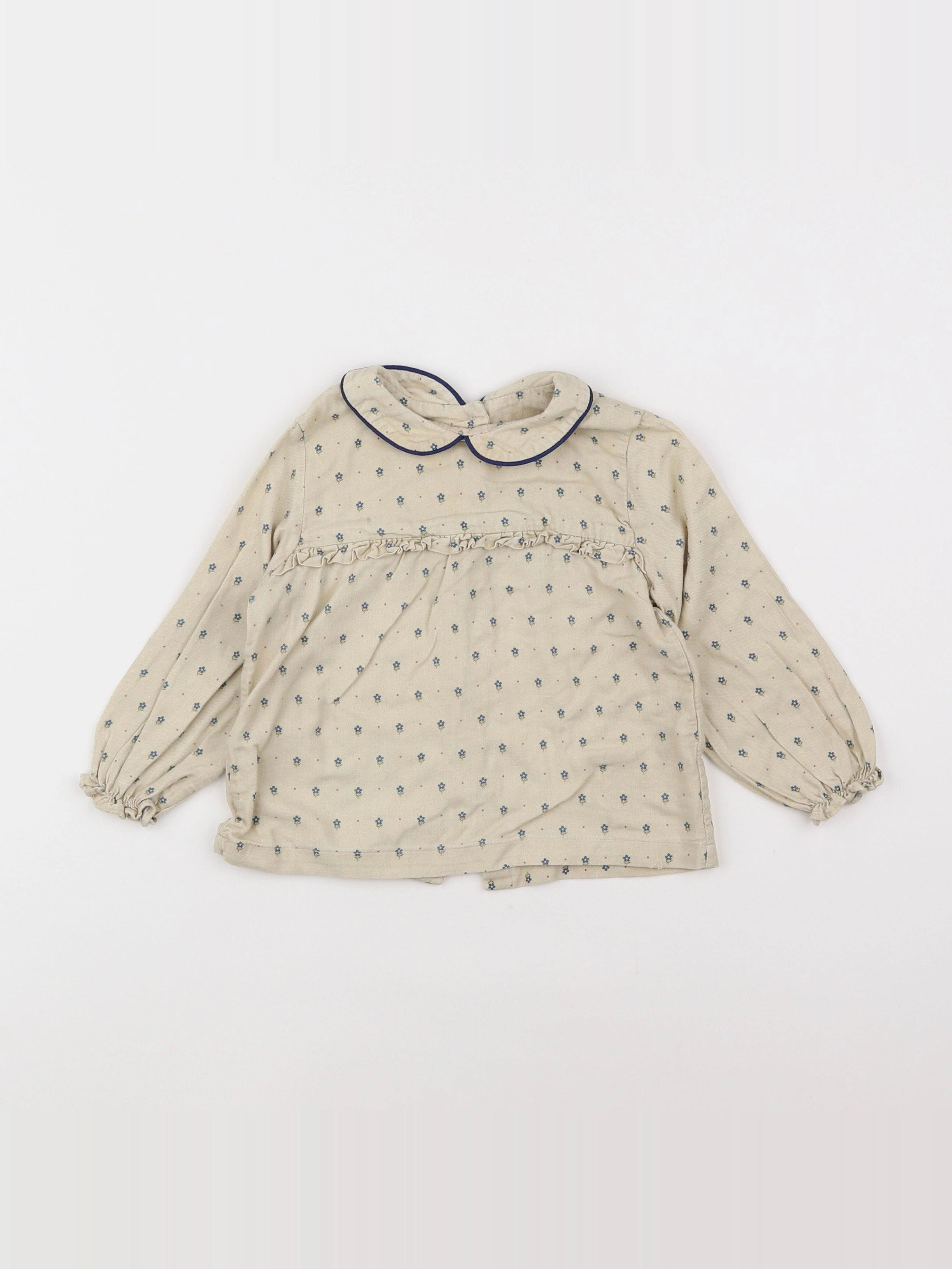 Bonnet à Pompon - blouse marron - 18 mois