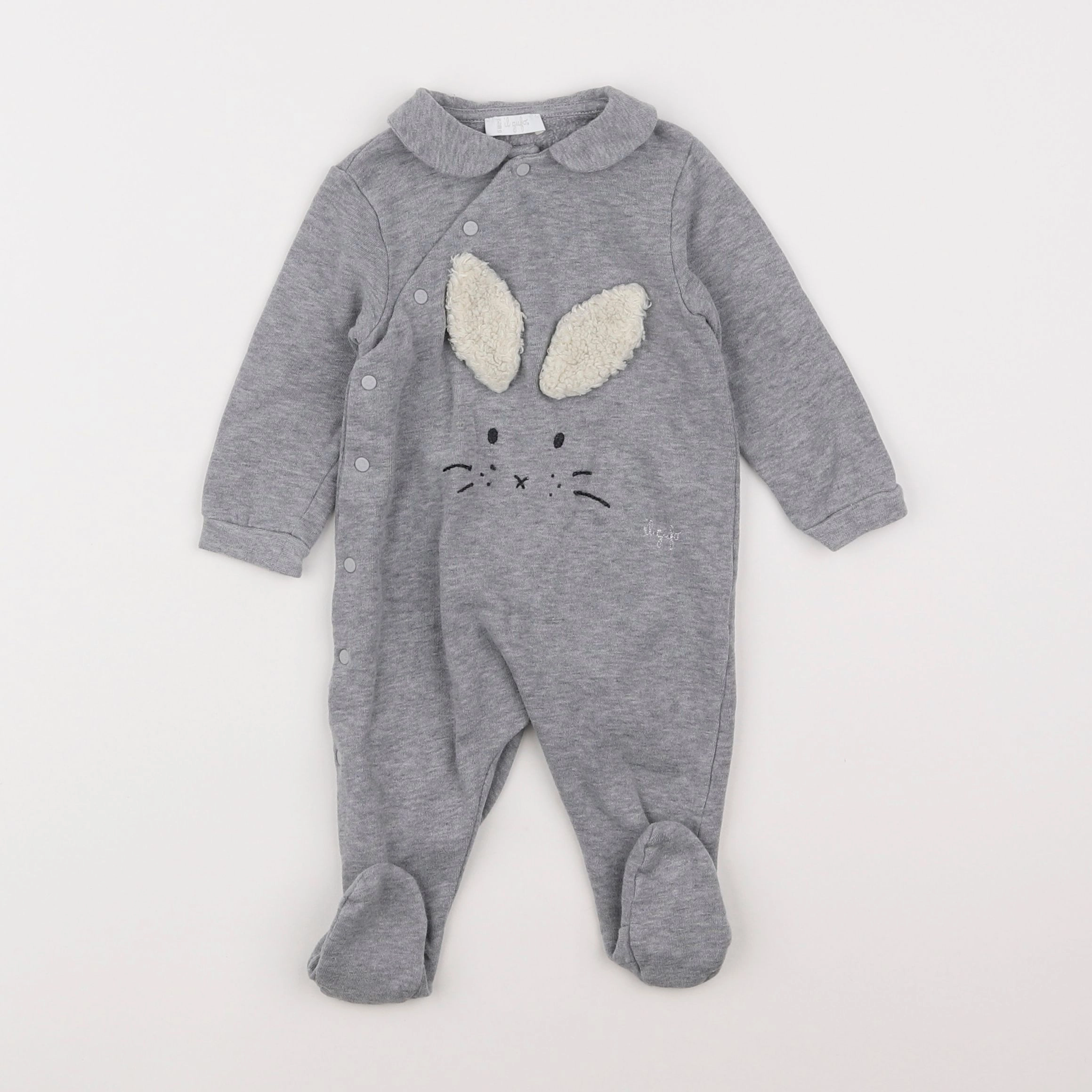 Il Gufo - pyjama coton gris - 6 mois