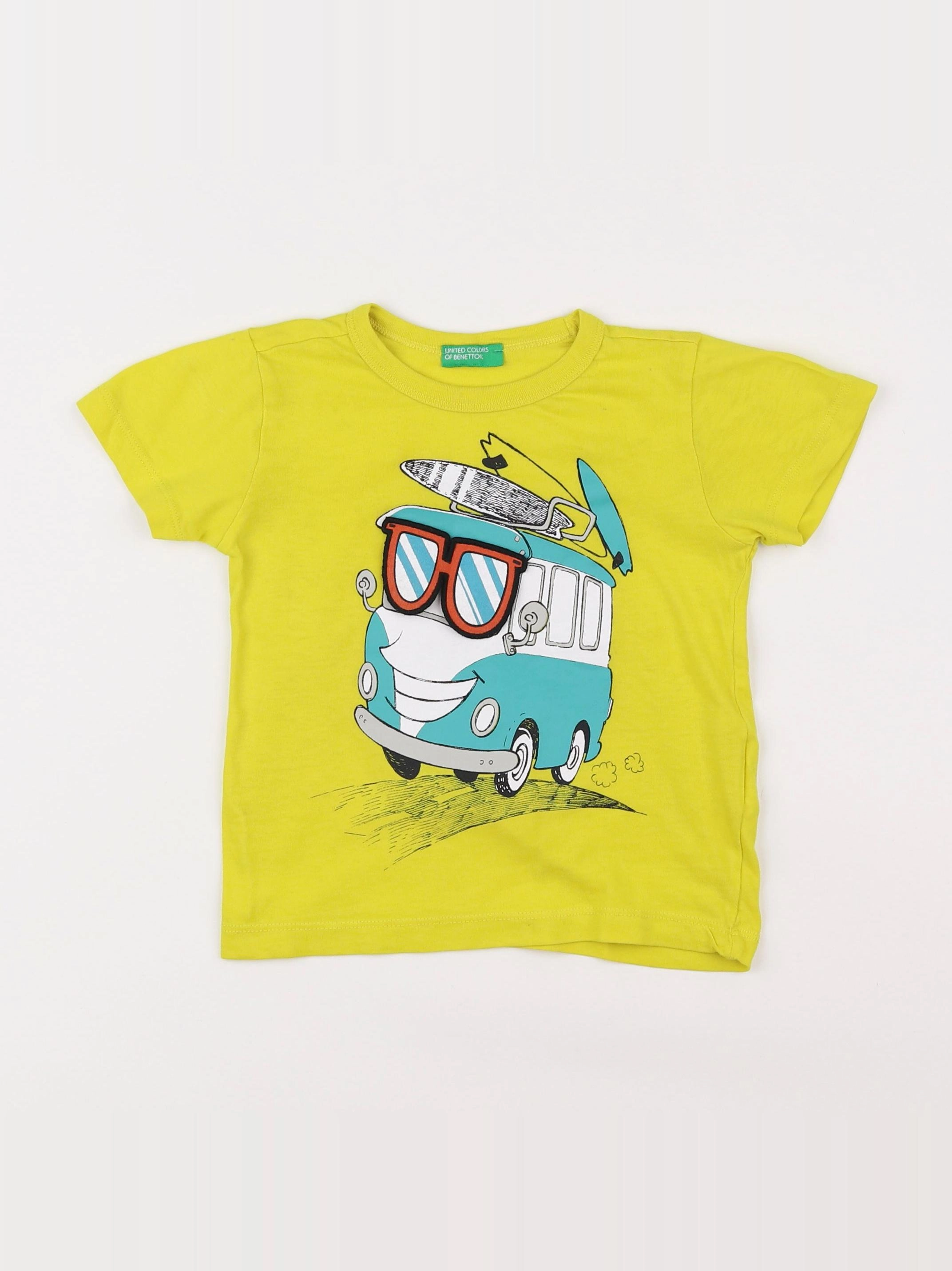 Benetton - tee-shirt jaune - 12 mois